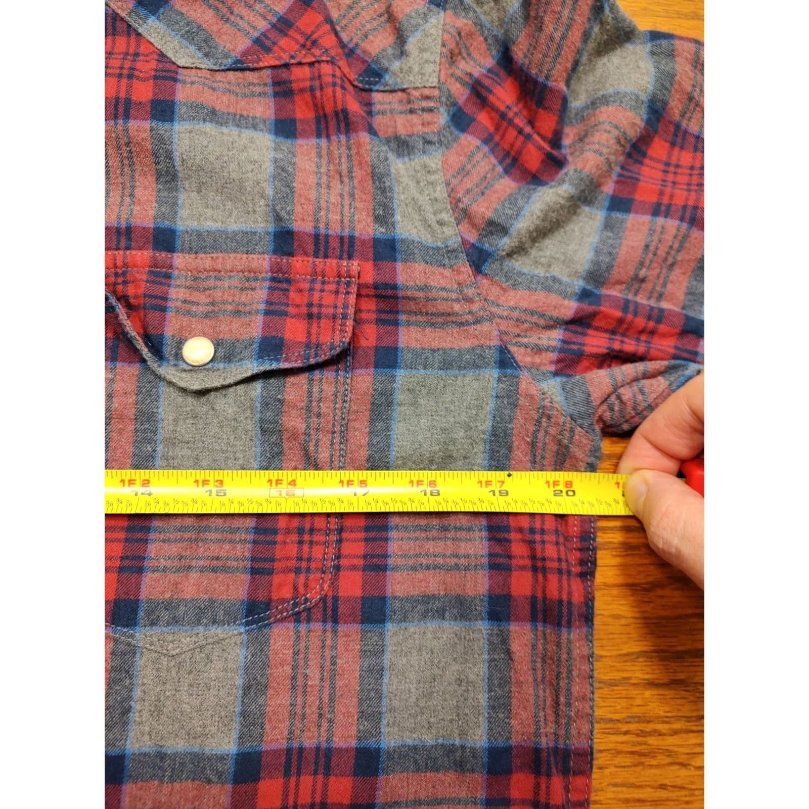 Lucky Brand Lucky Brand Shirt Mens M Red Gray Plaid Long Sleeve Button Up Western Pearl Snap Shirt Size US M / EU 48-50 / 2 - 6 Thumbnail