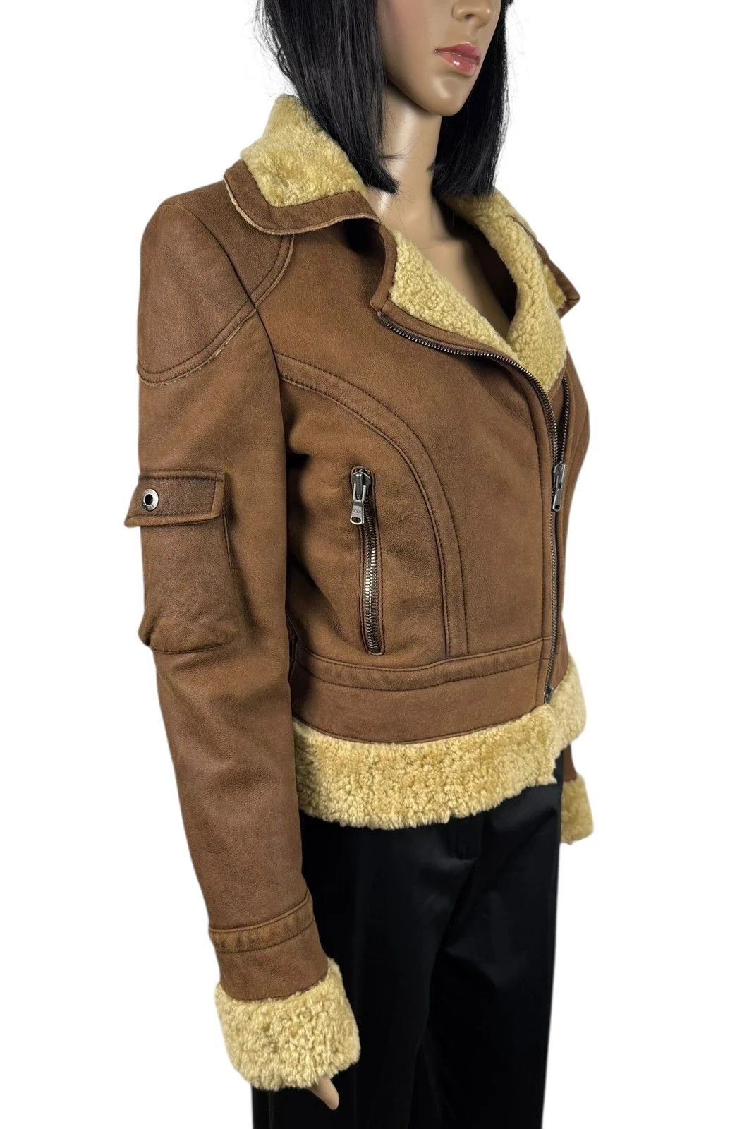 Tod's Tod’s Genuine Leather Shearling Biker Jacket size 44 Size M / US 6-8 / IT 42-44 - 4 Thumbnail