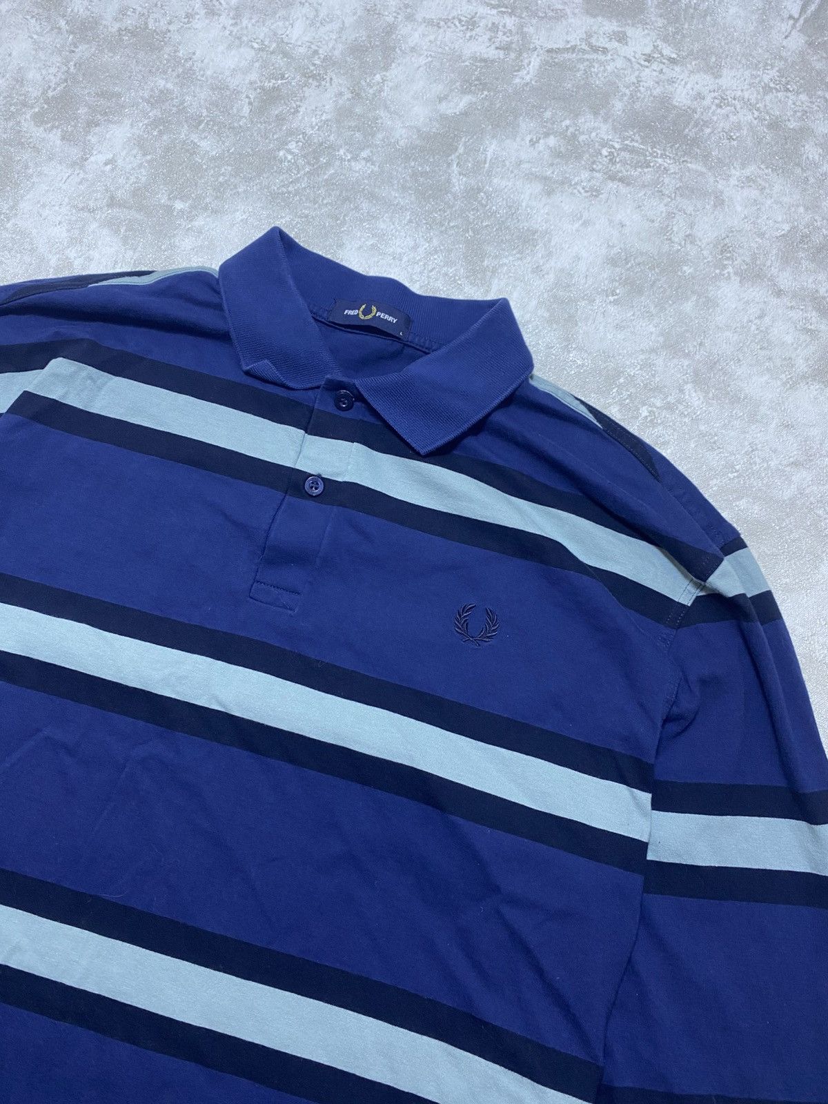 Fred Perry Fred Perry Striped Long Sleeve Polo Shirt Blue Size US L / EU 52-54 / 3 - 3 Thumbnail