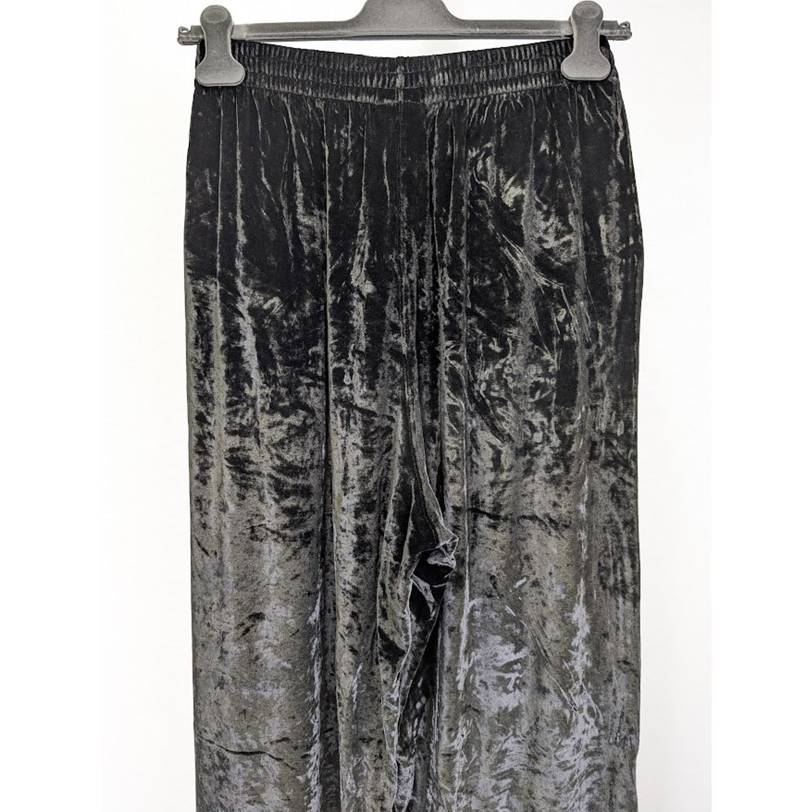 Balenciaga o1rshd1 Baggy Pants BB Paris Icon Shiny Velvet in Black Size US 32 / EU 48 - 12 Thumbnail