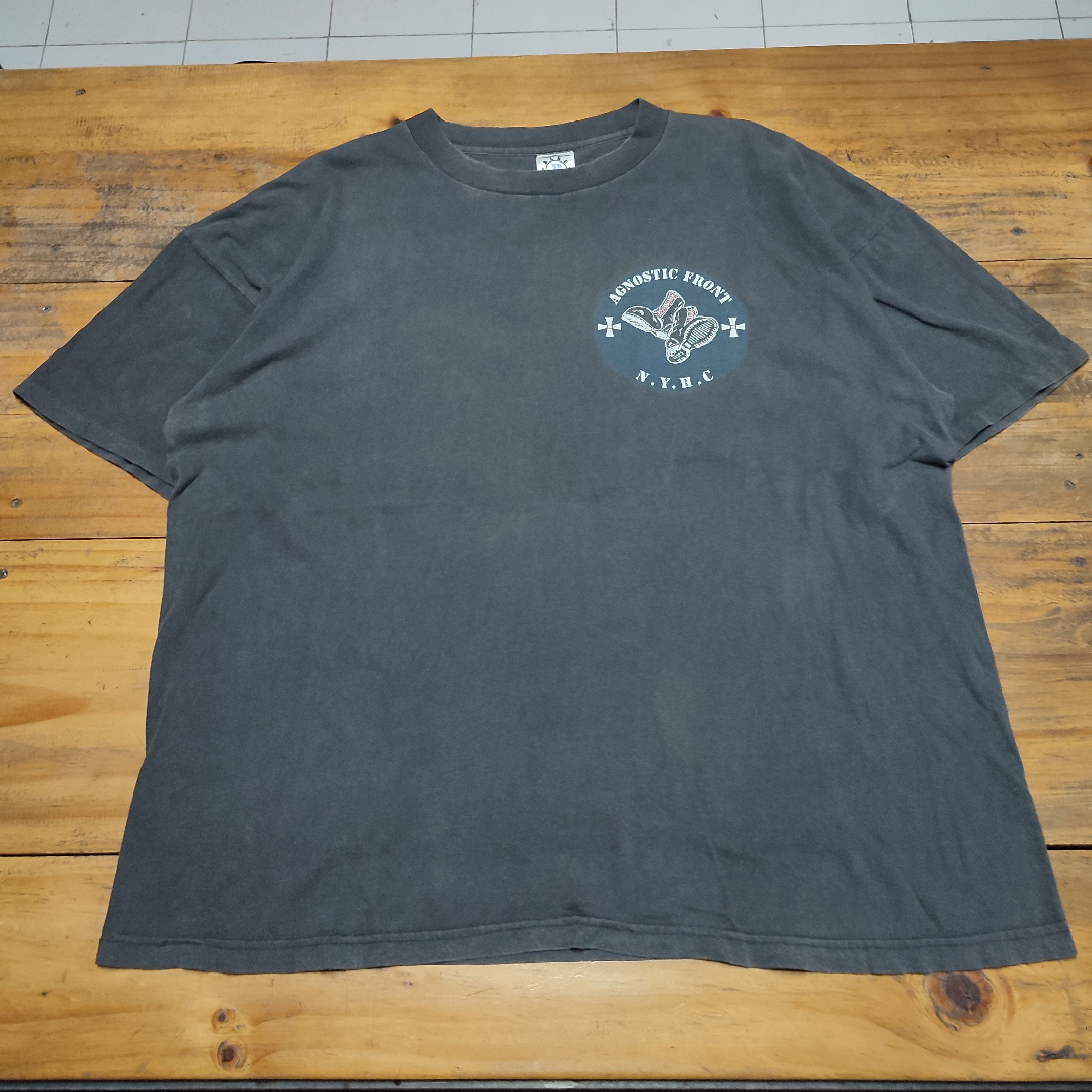 Band Tees × Vintage VINTAGE 90s AGNOSTIC FRONT N.Y.H.C Size US XXL / EU 58 / 5 - 2 Thumbnail