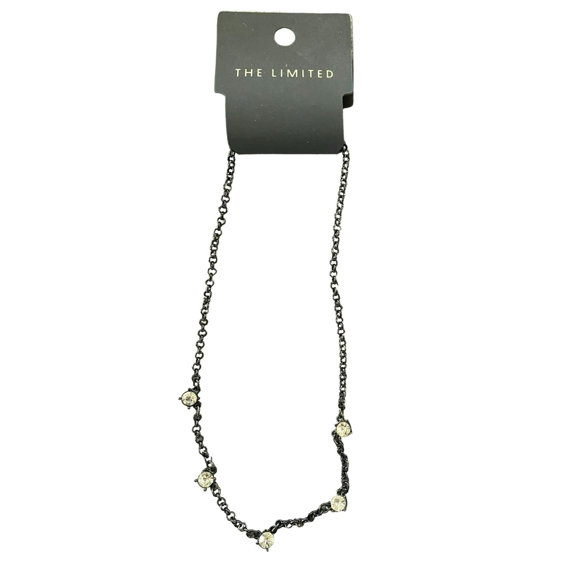 Other The Limited Black Chain Choker Necklace With Clear Rhineston Size ONE SIZE - 1 Thumbnail