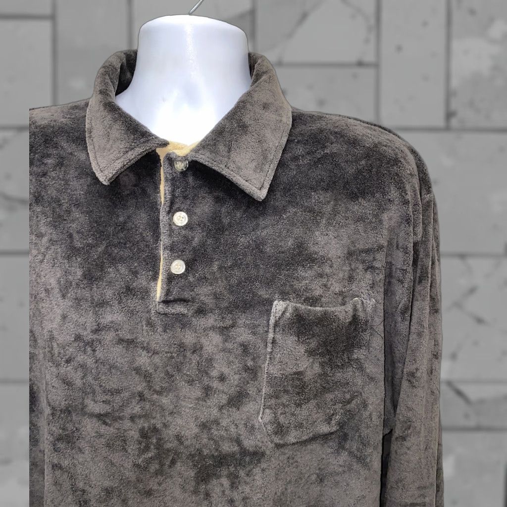 Vintage VINTAGE The King Size Mens Gray Cotton Blend 1/2 Button Up Jacket 2XLT TALL Big & Tall Men Button-Up Casual KingSize Shirt? Size US XXL / EU 58 / 5 - 1 Thumbnail