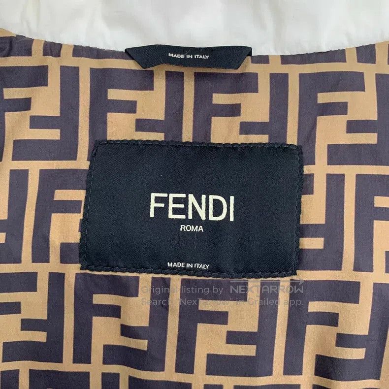 Fendi Fendi White Lining Logo Monogram Print Fleece Jacket Size US S / EU 44-46 / 1 - 5 Thumbnail