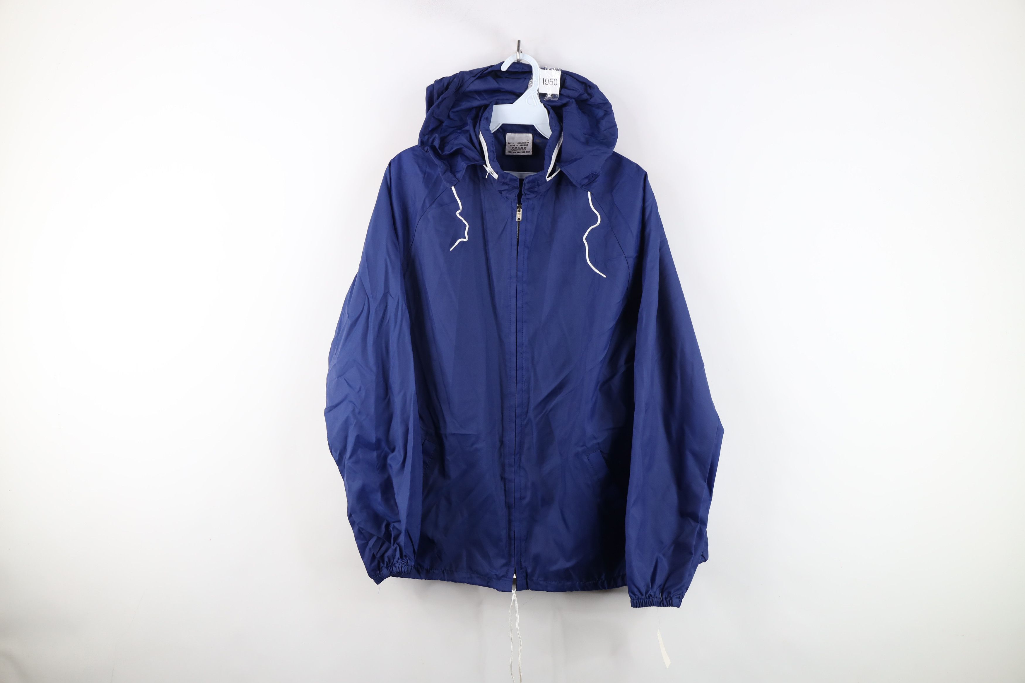 Vintage Deadstock Vintage 70s Streetwear Windbreaker Jacket Blue Size L / US 10 / IT 46 - 1 Thumbnail