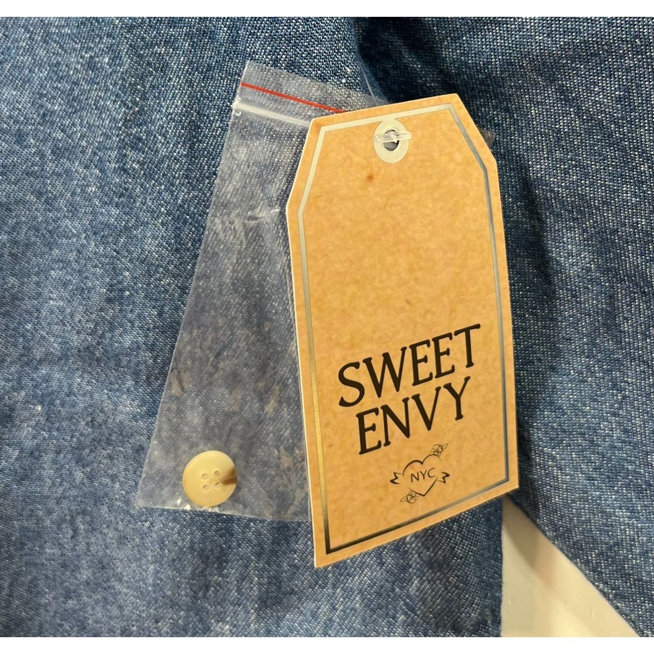 Other Sweet Envy- Women's Chambray Long Sleeve Button Down Shirt W Size M / US 6-8 / IT 42-44 - 10 Thumbnail