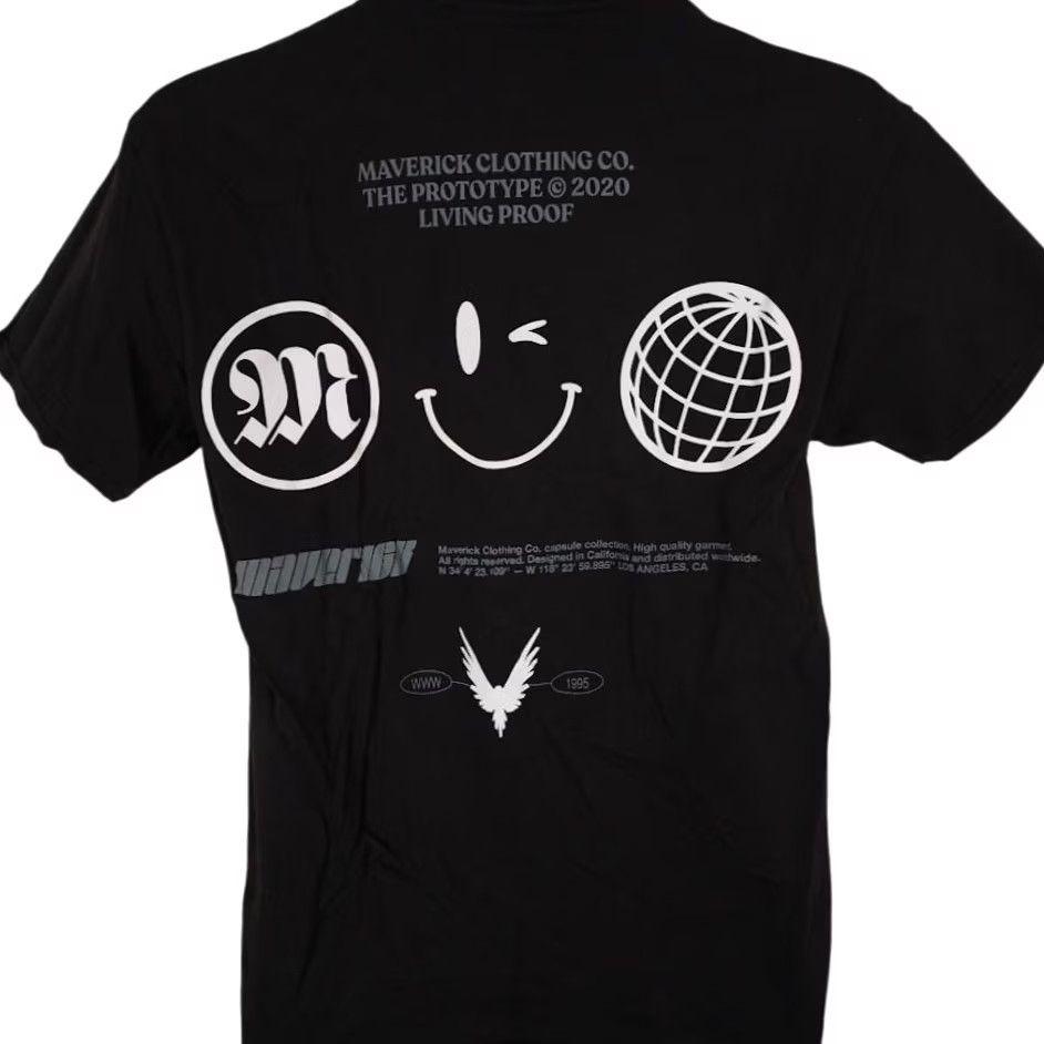 Vintage Maverick T Shirt Mens Small Black Logan Paul Streetwear Wink Smile Shirt Mens Black Streetwear Size US S / EU 44-46 / 1 - 4 Thumbnail