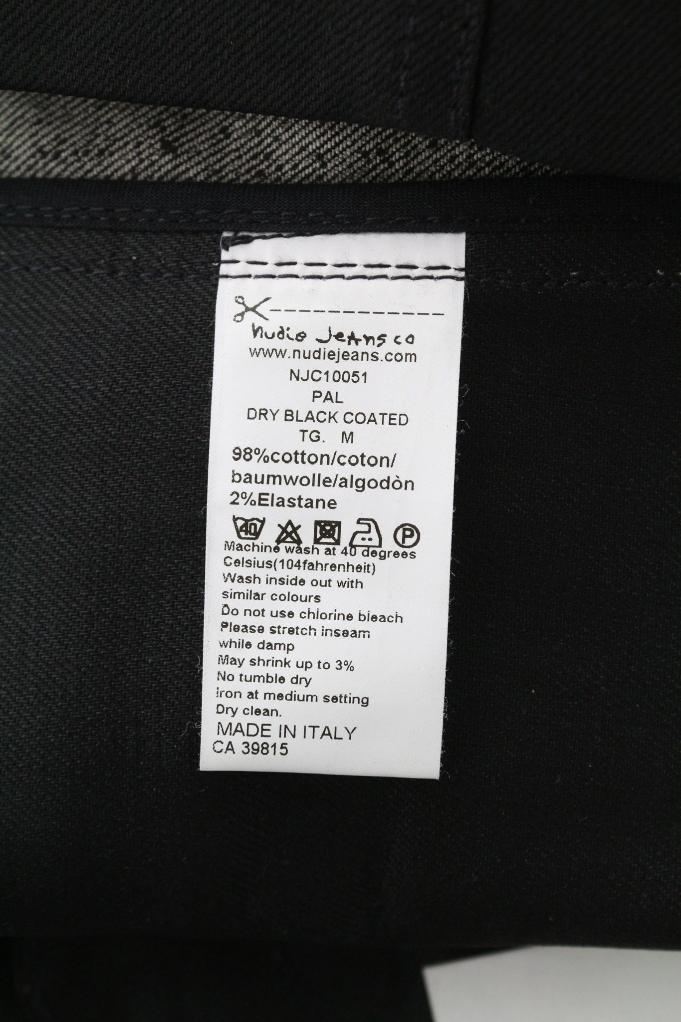 Nudie Jeans PAL M Dry Black Coated Half Belt Logo Vest 80728 Size US M / EU 48-50 / 2 - 7 Thumbnail