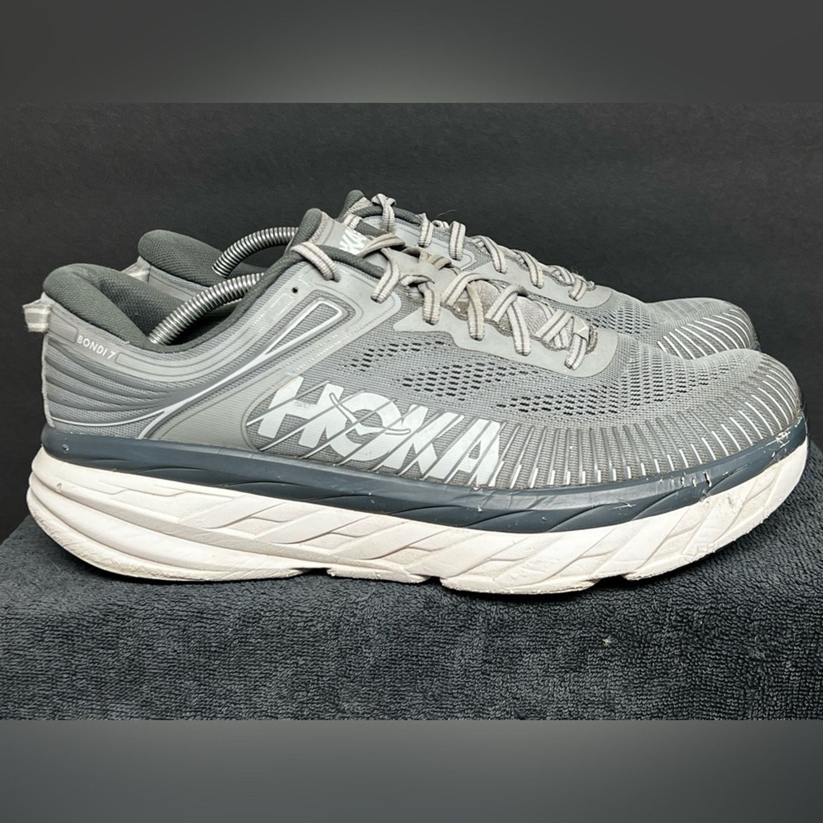 Hoka Hoka One One Bondi 7 Wild Dove Dark Gray Shoes Men’s SZ 12 Size US 12 / EU 45 - 2 Thumbnail