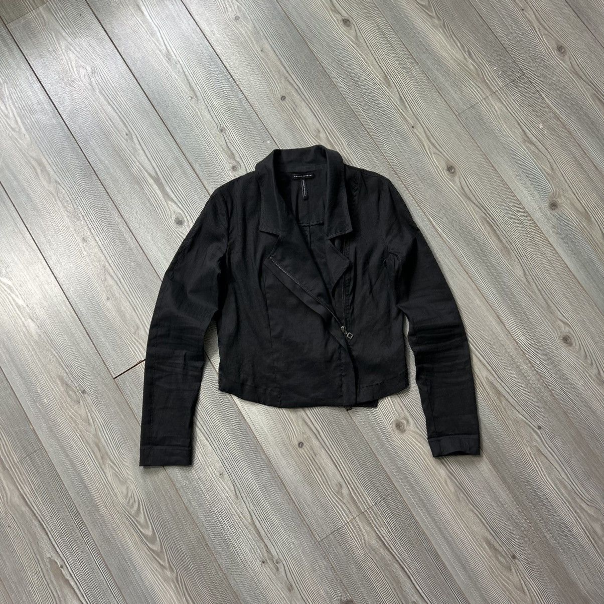 Sarah Pacini Sarah Pacini Avantgarde Linen Biker Jacket Style Size XS / US 0-2 / IT 36-38 - 4 Thumbnail