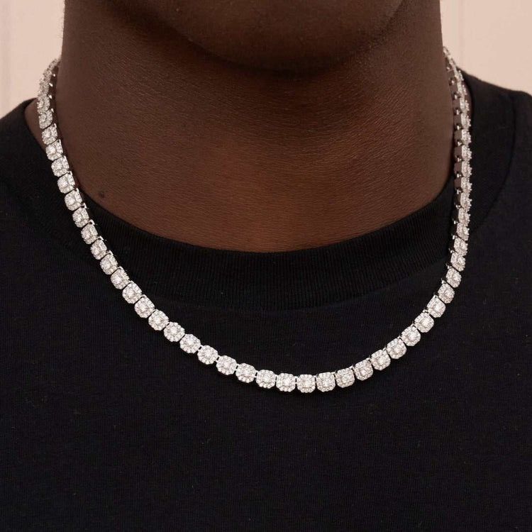 Other Micro Clustered Tennis Necklace in White Gold Size ONE SIZE - 1 Thumbnail