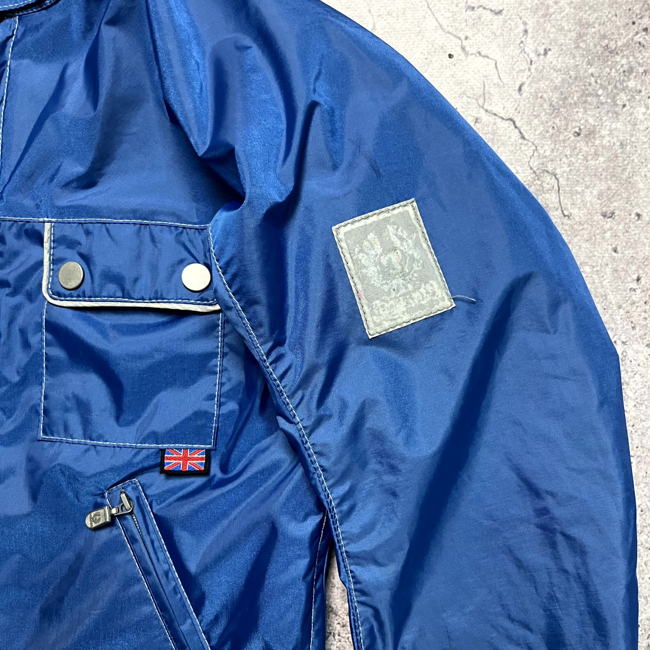 Belstaff Blue Biker Bomber Multipocket Jacket Size 8 XS