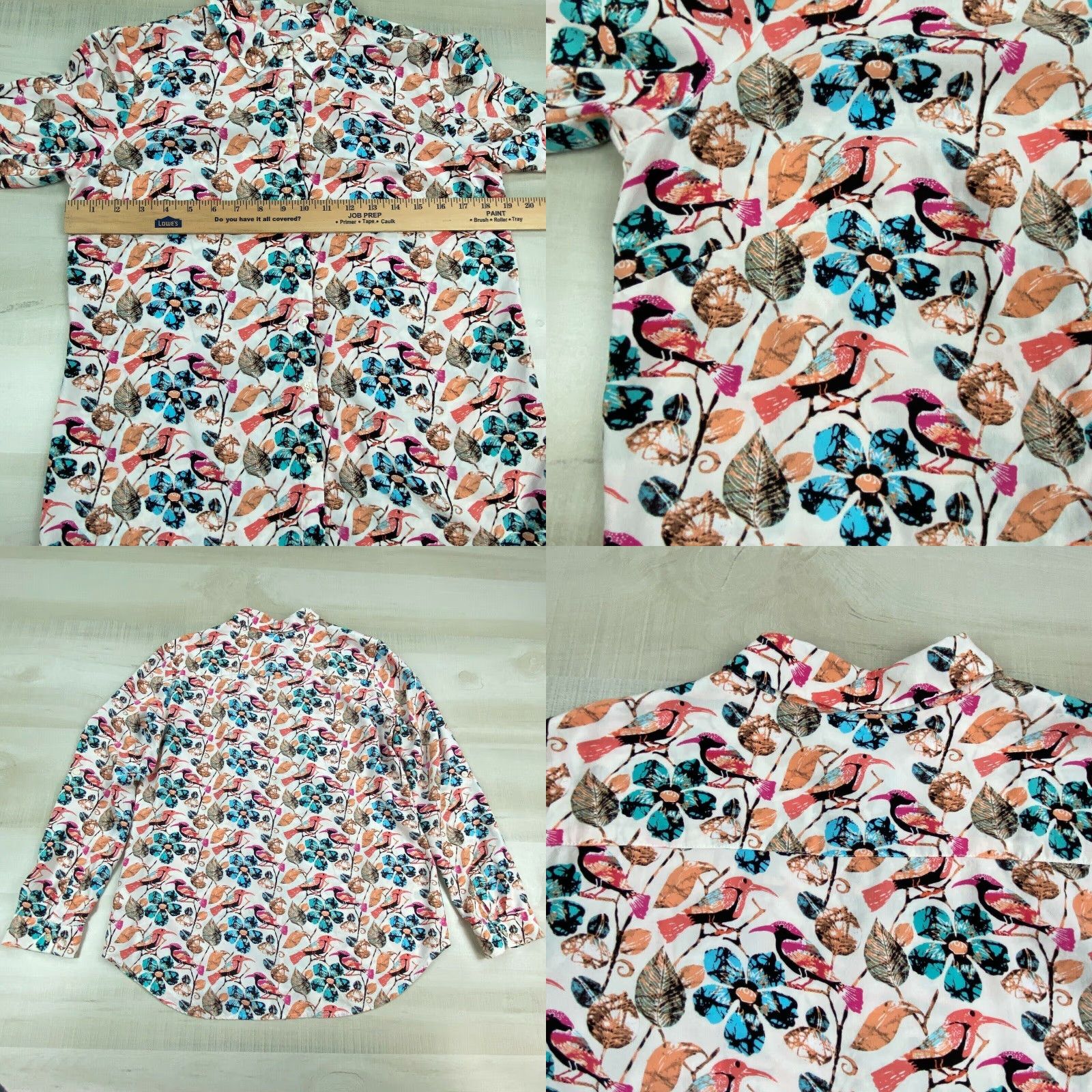 Talbots Talbots Women's Small Floral Button Up Shirt Multicolor Long Sleeve Roll Tab Sleeves Casual Size S / US 4 / IT 40 - 8 Thumbnail