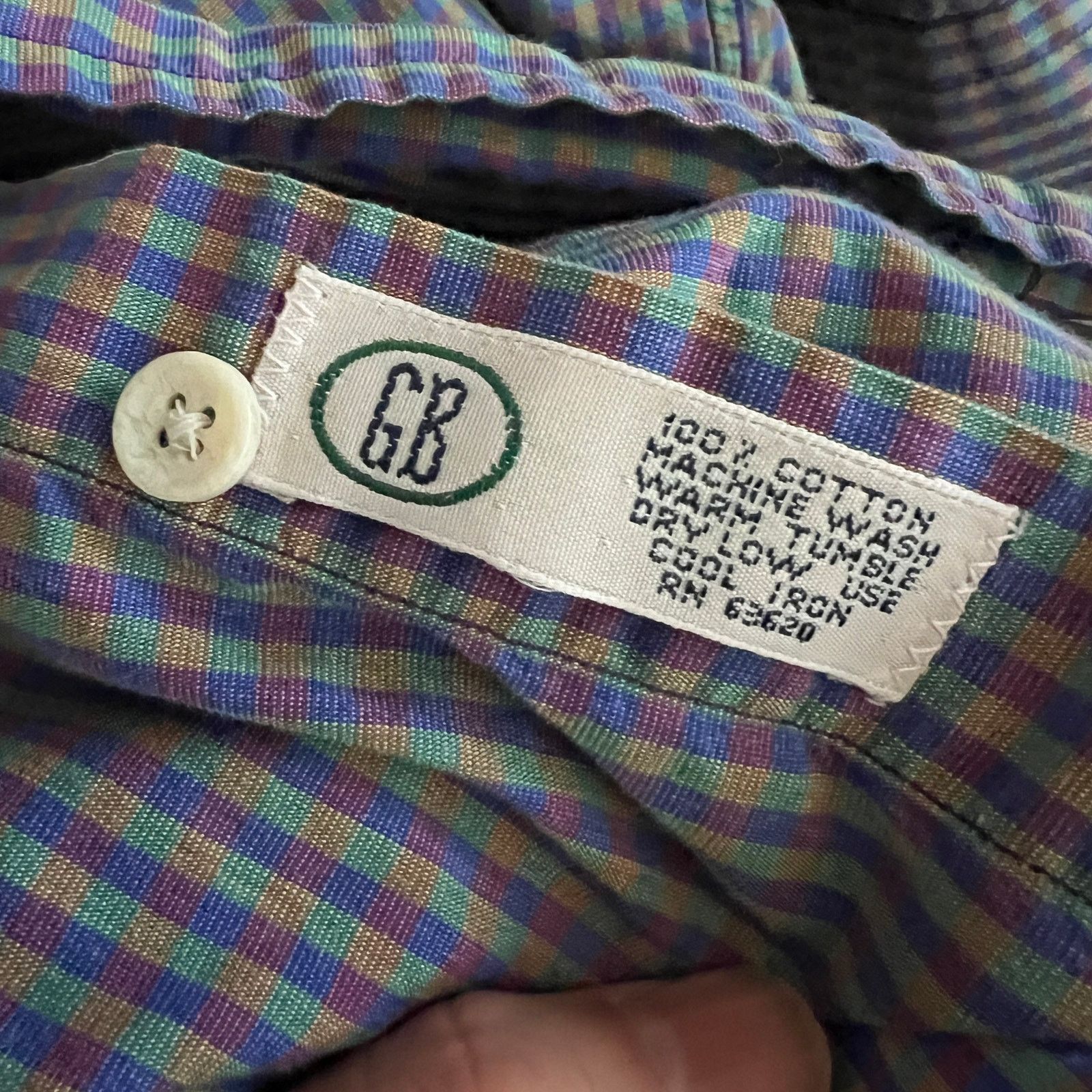 Gitman Bros. Gitman Bros Green Purple LS Button Down Shirt L 24.5x32 Size US L / EU 52-54 / 3 - 5 Thumbnail