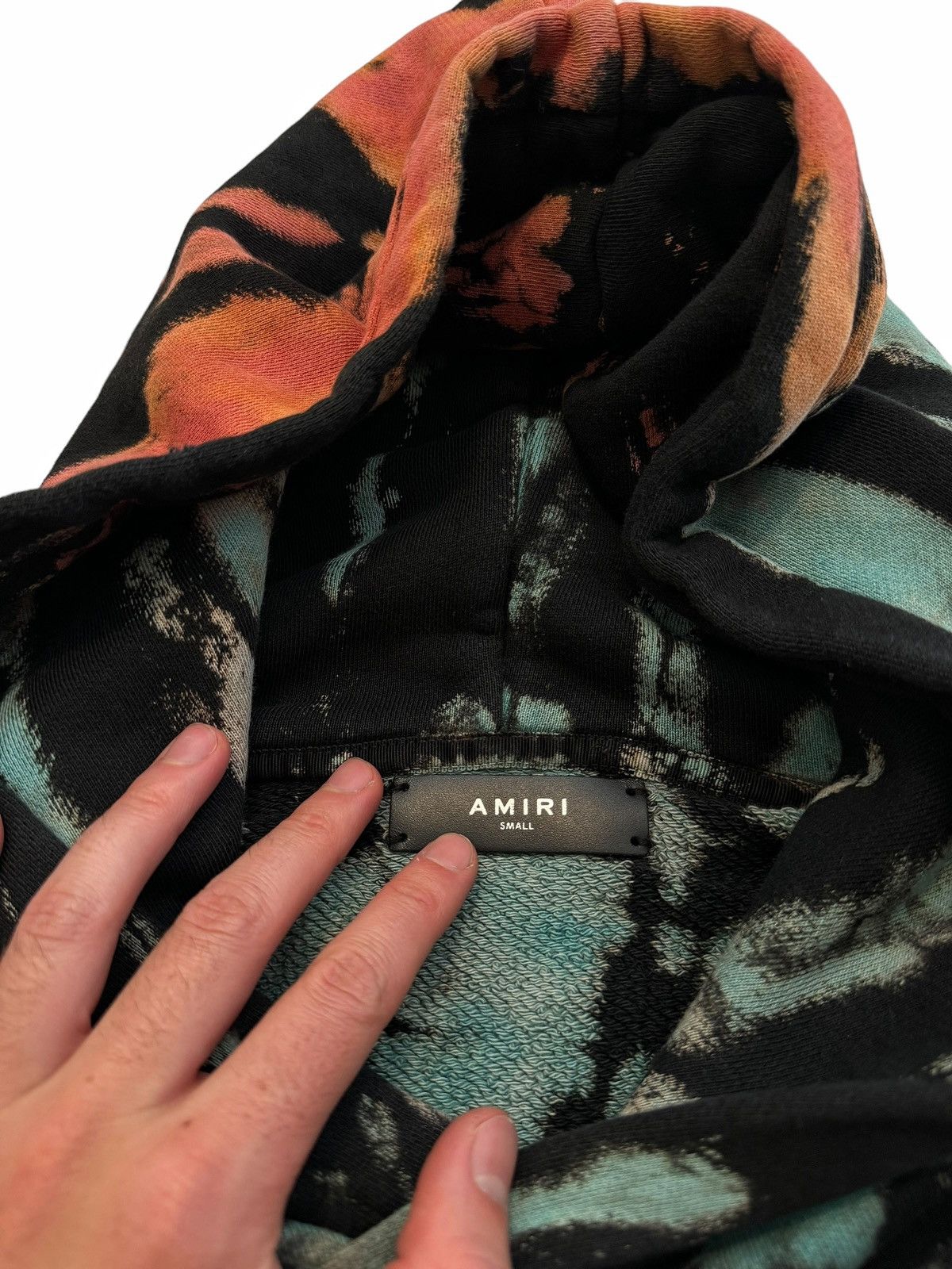 Amiri Reversed Tie Dye Swirl Oversized Distressed Hoodie Size US S / EU 44-46 / 1 - 2 Thumbnail