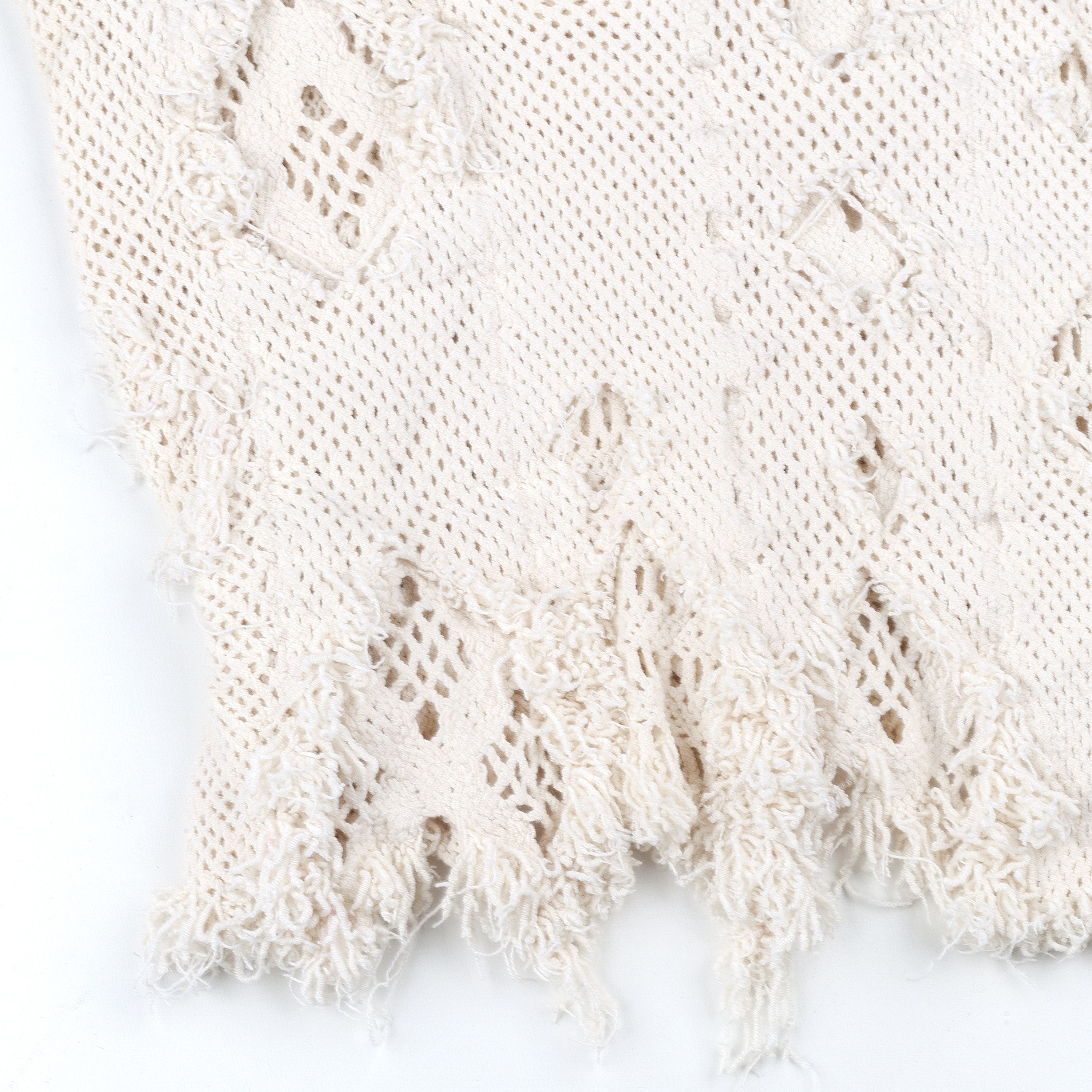 Comme des Garcons × Junya Watanabe Comme Des Garçons Crochet Asymmetrical Vintage Beige Top (M) Size M / US 6-8 / IT 42-44 - 2 Thumbnail