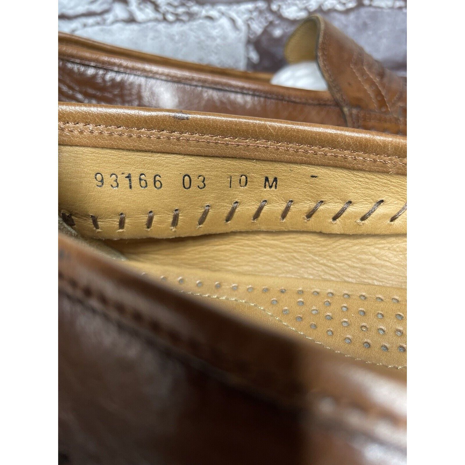 Other Brass Boot Brown Leather Basket Weave Loafers Dress Shoes Me Size US 10 / EU 43 - 10 Thumbnail