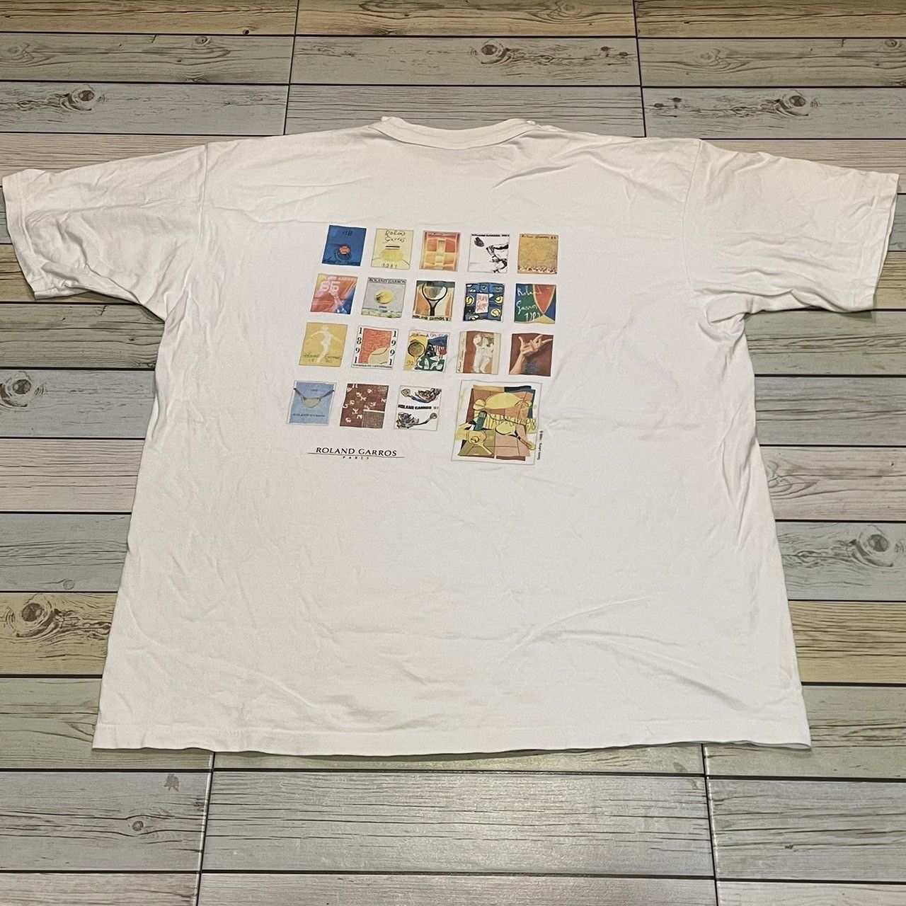 Other Rare Vintage 1998 Roland Garros Tennis Tee Grand Slam Size US XL / EU 56 / 4 - 4 Thumbnail