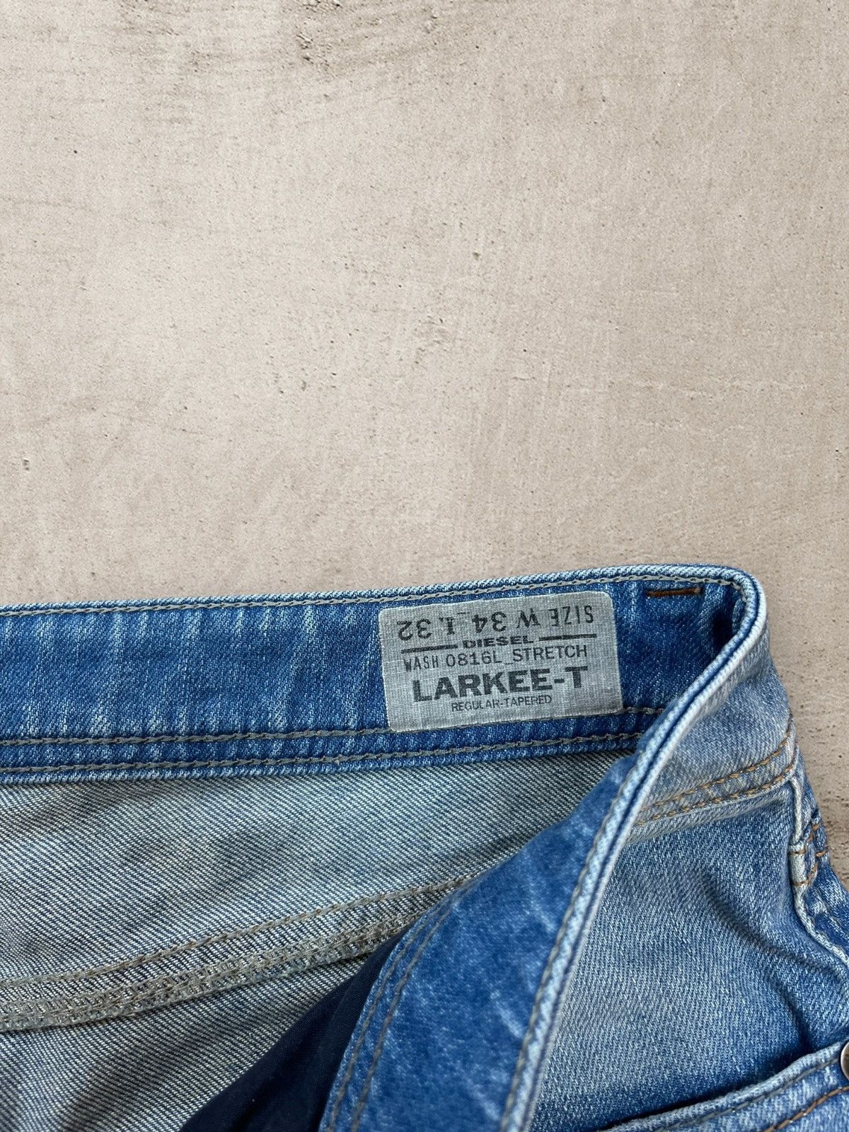 Diesel × Vintage Vintage Diesel Larkee -T 34x32 Faded Blue Jeans Pants 34w Size US 34 / EU 50 - 9 Thumbnail