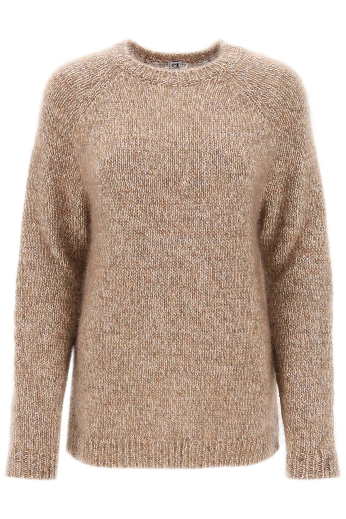 image of Toteme Melange-Effect Sweater in Beige Melange, Women's (Size Medium)
