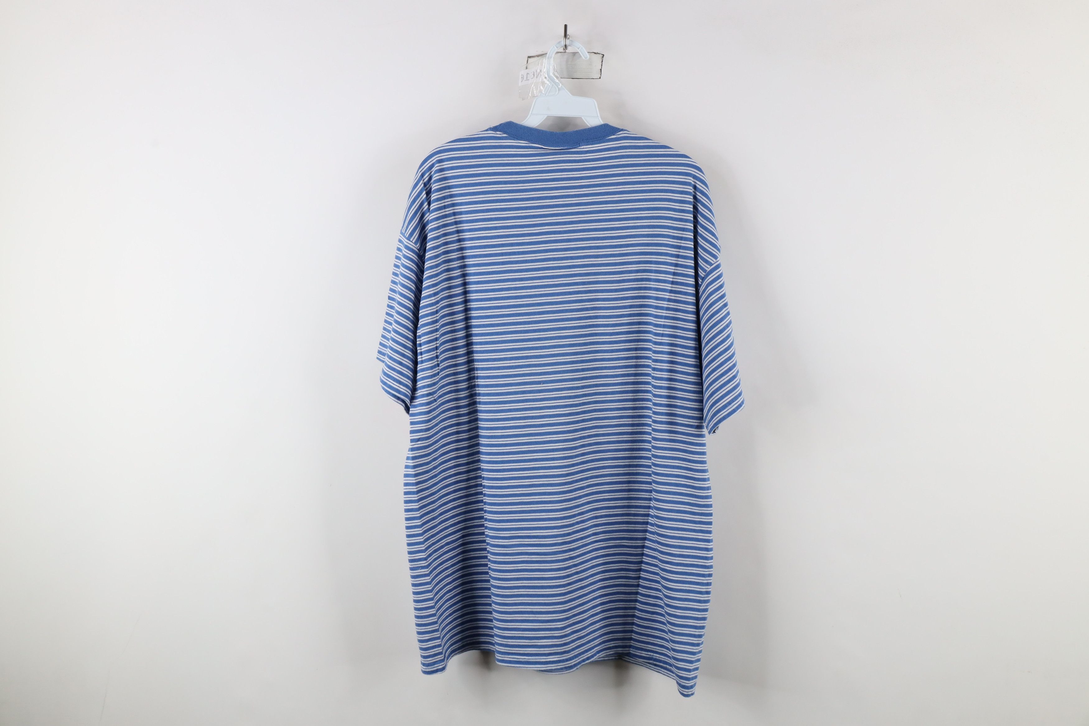 Vintage Vintage 90s Streetwear Striped Short Sleeve T-Shirt Blue Size US L / EU 52-54 / 3 - 8 Thumbnail