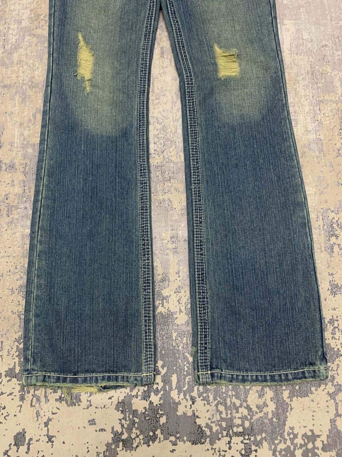 Japanese Brand Spiga Y2K Distressed Bootcut Jeans Vintage Low Rise Denim Size US 29 - 3 Thumbnail