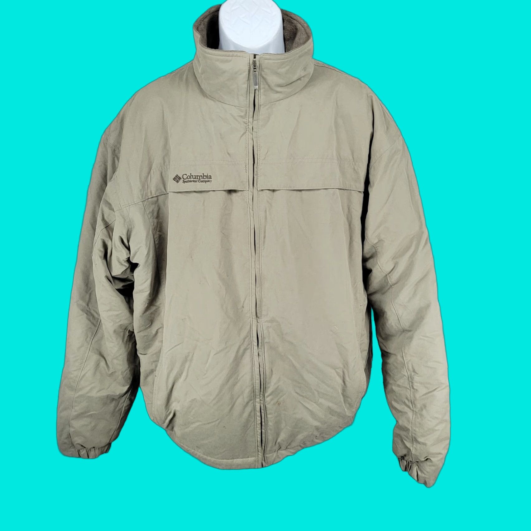 Vintage VINTAGE Columbia Beige Grey Microfiber Insulated Fleece Lined Inner Pockets Jacket XLT Size US XL / EU 56 / 4 - 1 Thumbnail