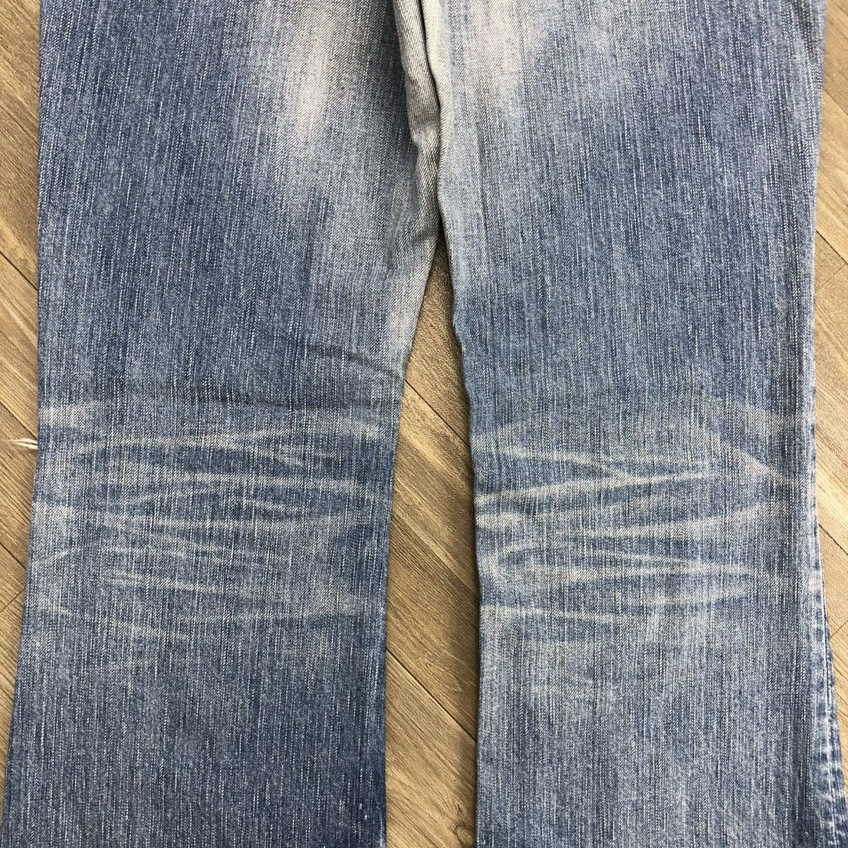Edwin × If Six Was Nine × Le Grande Bleu (L.G.B.) 2000s Edwin 503 Distressed Punk Faded Bootcut Flared Jeans Size US 29 - 15 Thumbnail