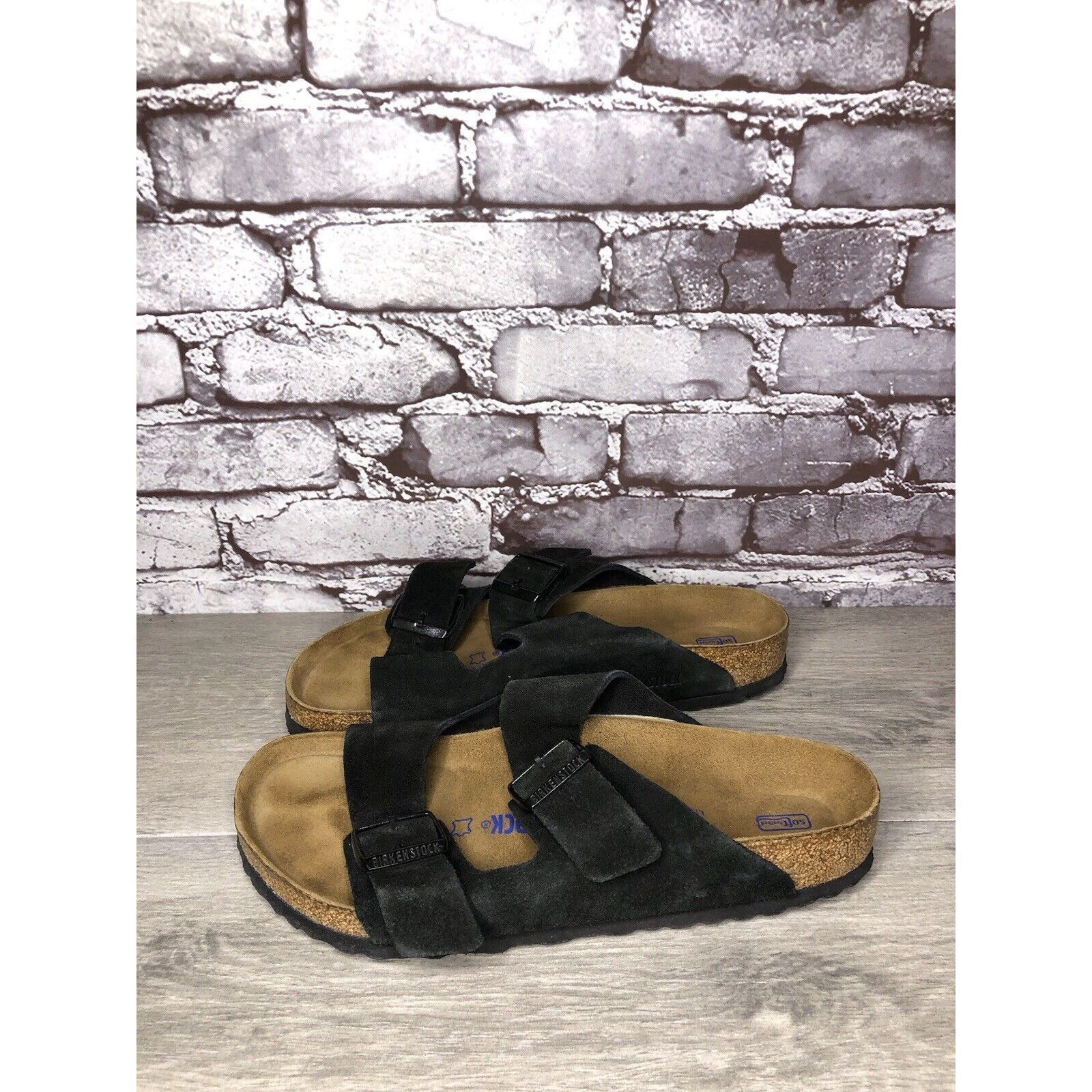 Birkenstock Birkenstock Arizona Black Suede Leather Strap Slides Sandals Size US 10 / IT 40 - 3 Thumbnail