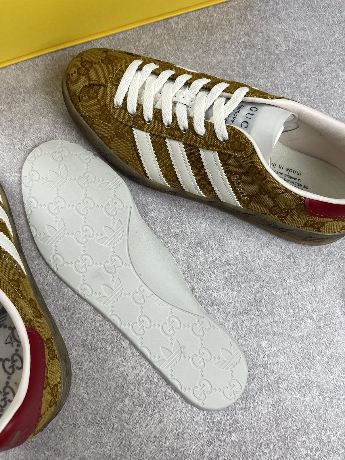 Gucci Adidas × Gucci Gazelle GG Monogram Sneakers Size 41 1/3 Size US 9 / IT 39 - 12 Thumbnail
