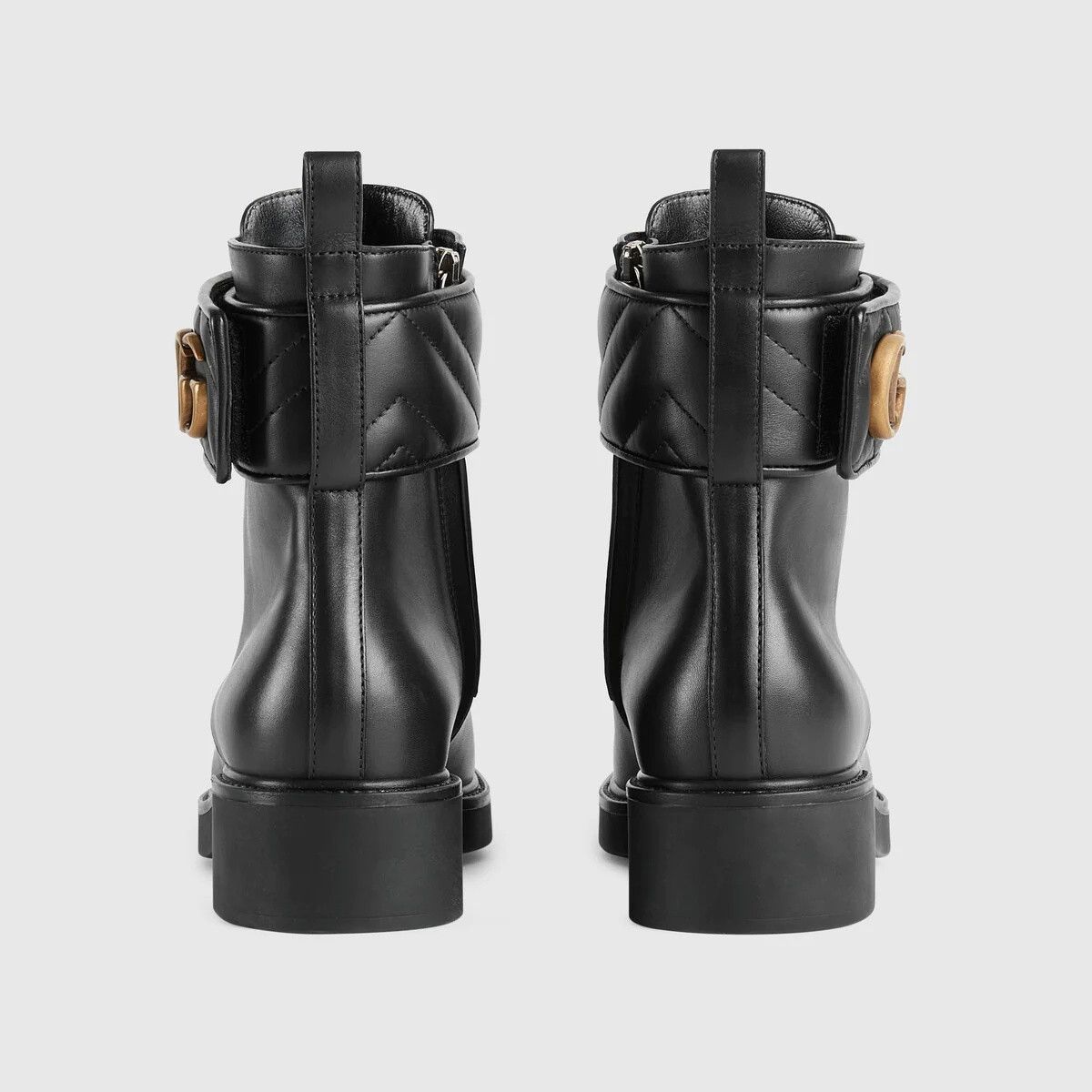 Gucci o1s1wg110425 Women's Ankle Boots With Double G in Black Size US 4.5 / IT 34.5 - 4 Thumbnail