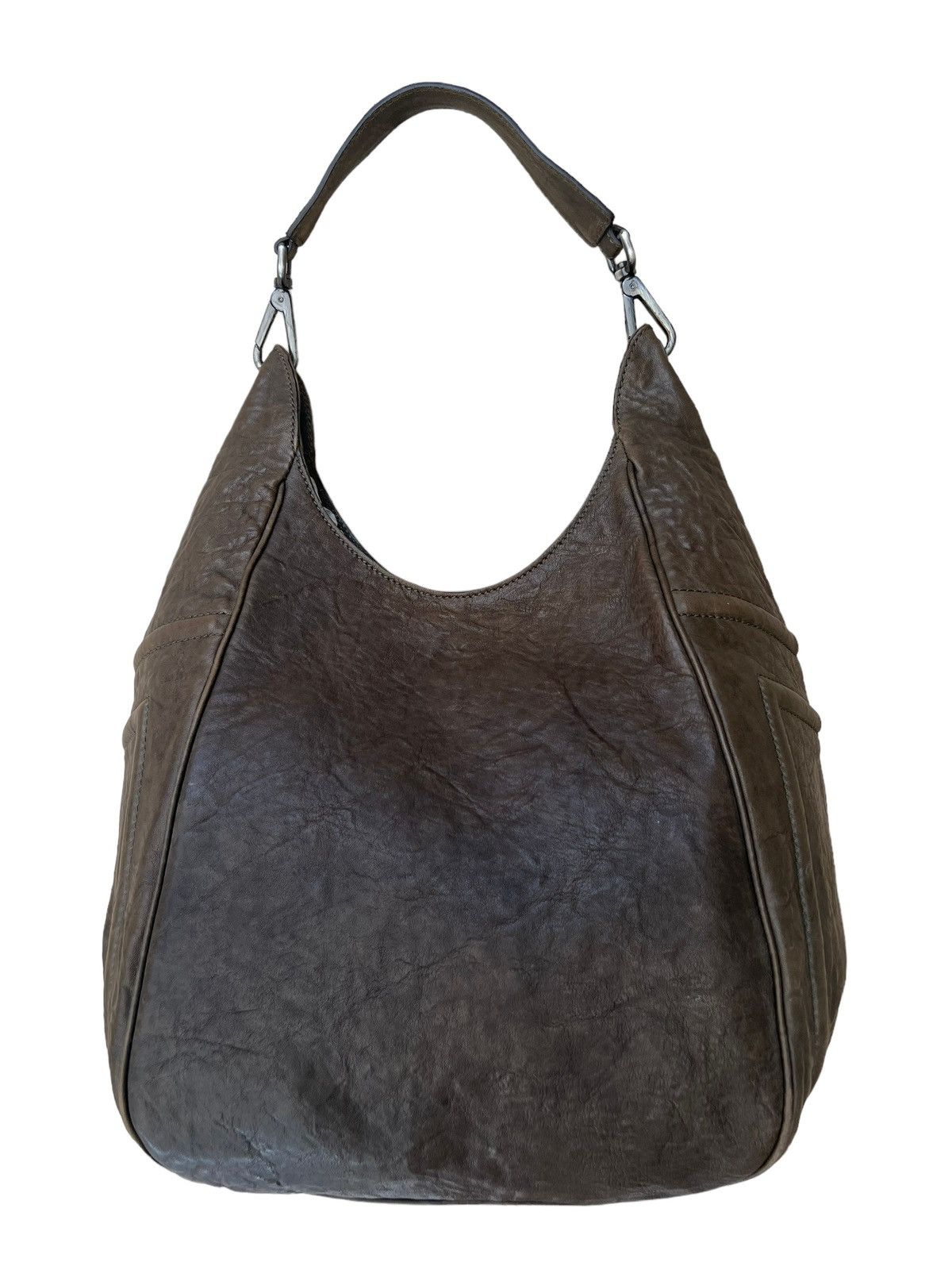 Leather Vintage MaxMara Made in Italy Patina Leather Hobo Bag Size ONE SIZE - 8 Thumbnail