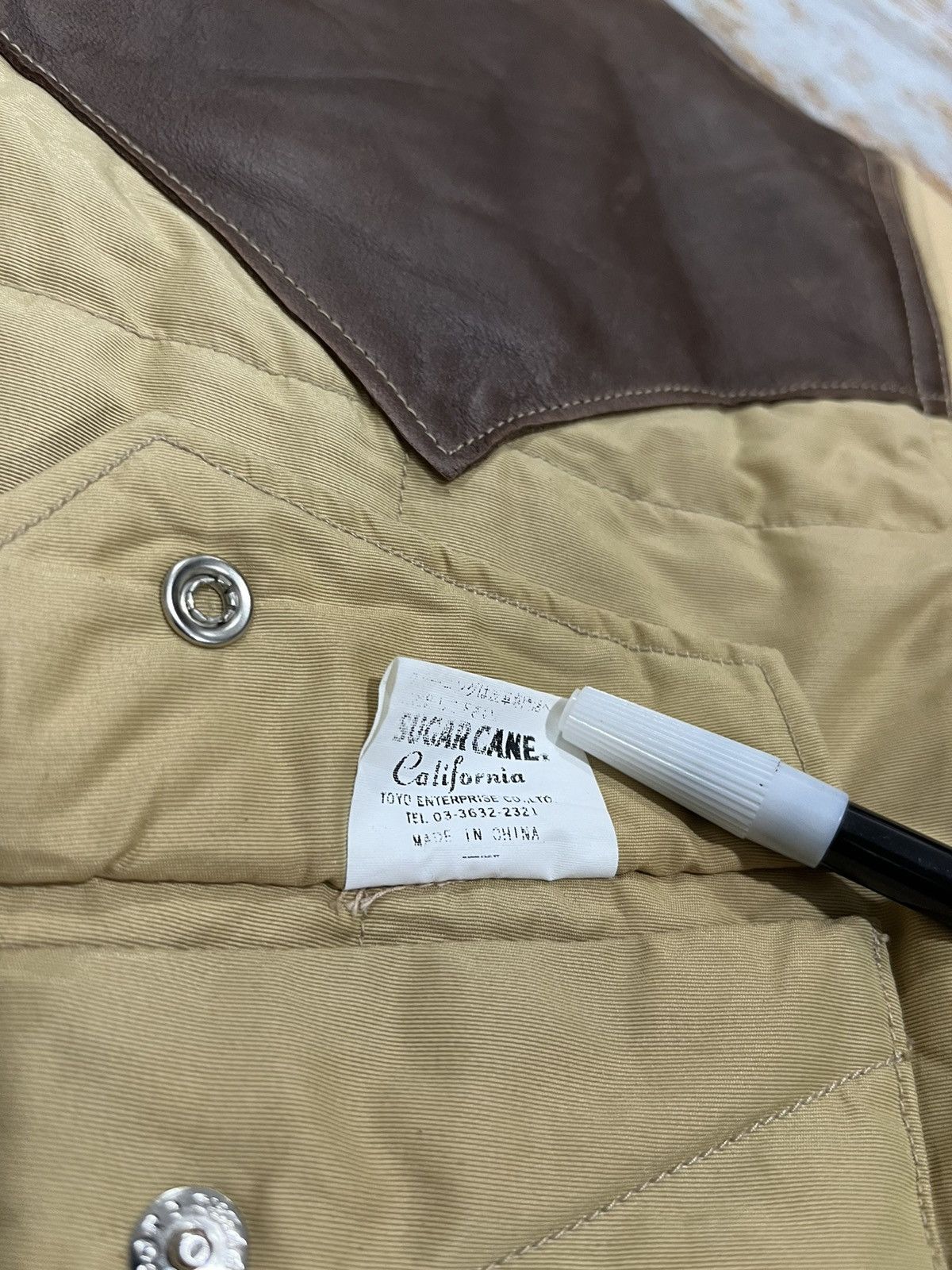 Sugar Cane Sugar Cane Leather York Quilt Hybrid Western Down Jacket Size US L / EU 52-54 / 3 - 9 Thumbnail