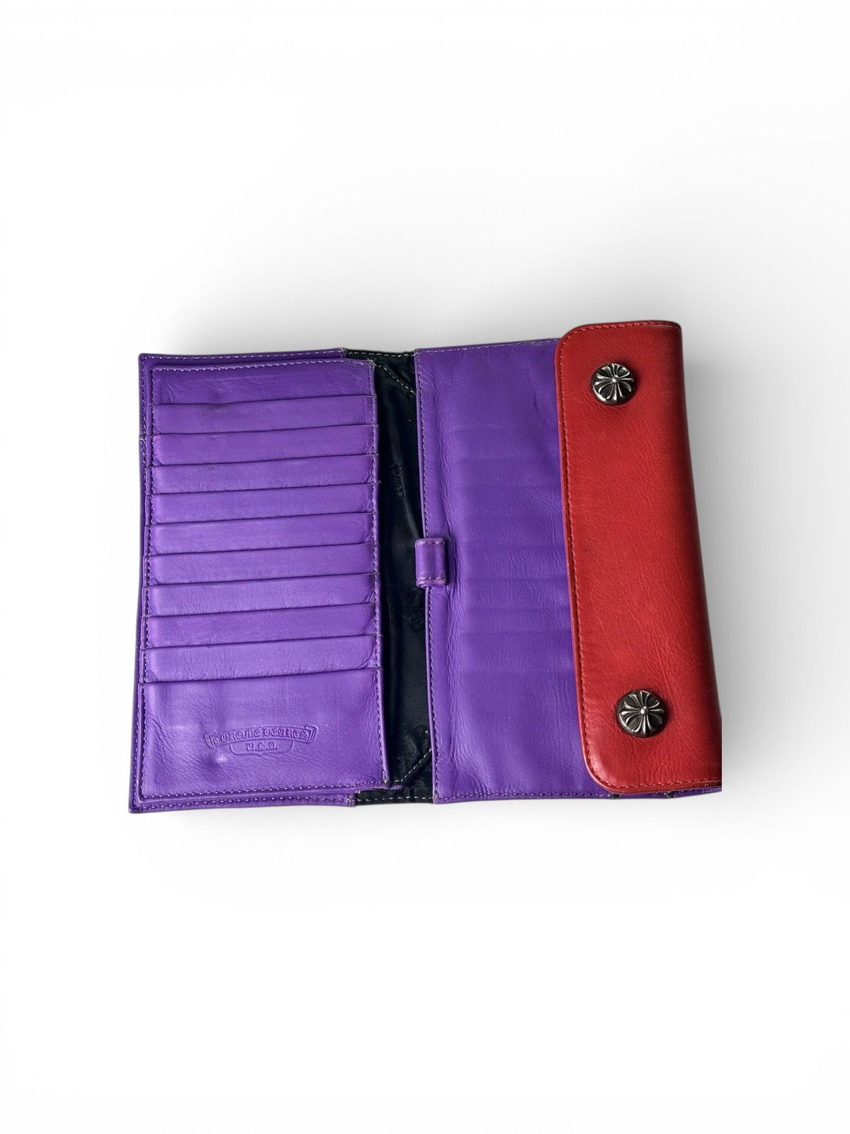 Chrome Hearts Chrome Hearts Long Trifold Wave Wallet Red n Purple Size ONE SIZE - 3 Thumbnail