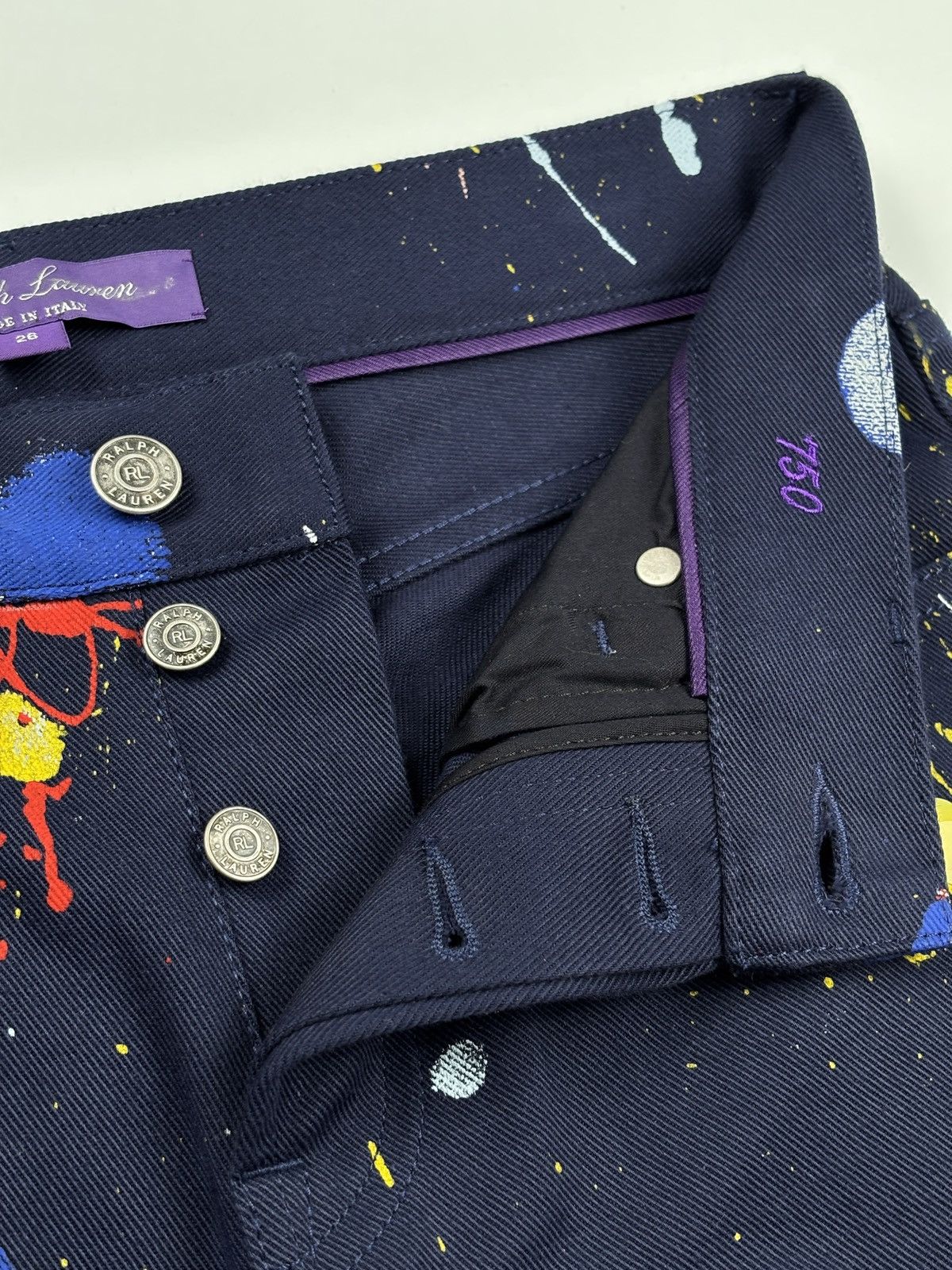 Ralph Lauren Purple Label Embellished 750 Straight Fit Jeans Size 28" / US 6 / IT 42 - 13 Thumbnail