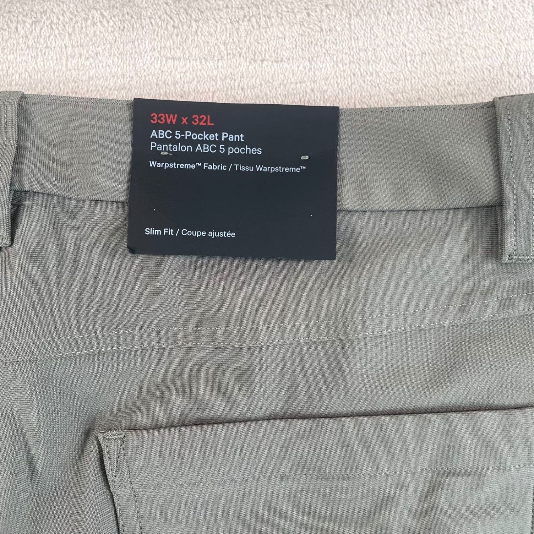 Lululemon Lululemon ABC Slim-Fit 5 Pocket Pants Men 33x29 Grey Warpstreme Moisture Wicking Stretch NWT Military/Preppy Style Chino Slim Leg Casual Mens Size US 33 - 3 Thumbnail