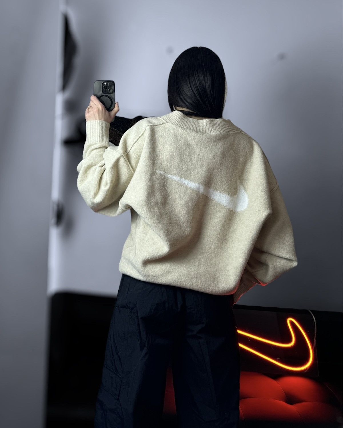 Nike × Vintage Vintage NIKE TECH PACK ENGINEERED KNIT SWEATSHIRT BEIGE Size US S / EU 44-46 / 1 - 3 Thumbnail