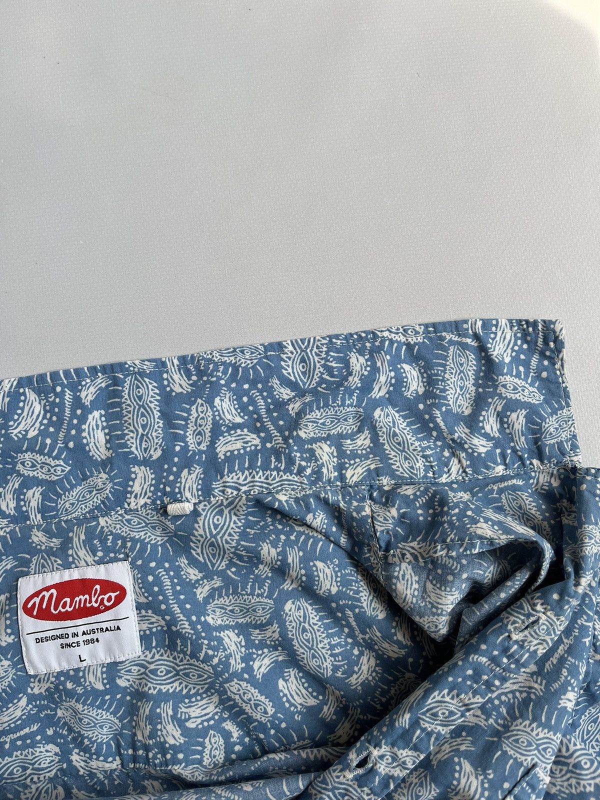 Mambo MAMBO Australia Men Blue Hawaiian Printed Button Up Shirt Size US L / EU 52-54 / 3 - 4 Thumbnail
