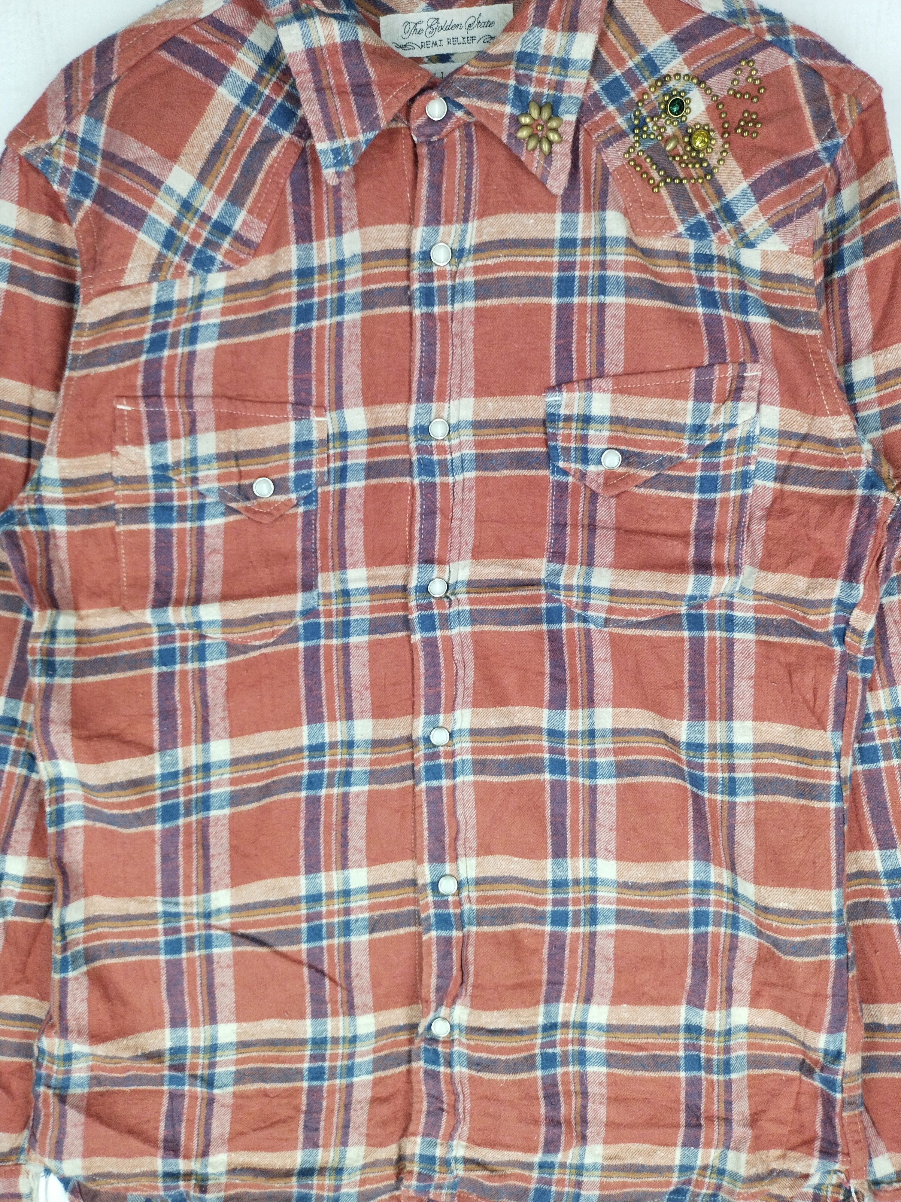 Japanese Brand × Remi Relief Vtg Japanese Slub Flannel Work Shirt Size US L / EU 52-54 / 3 - 2 Thumbnail