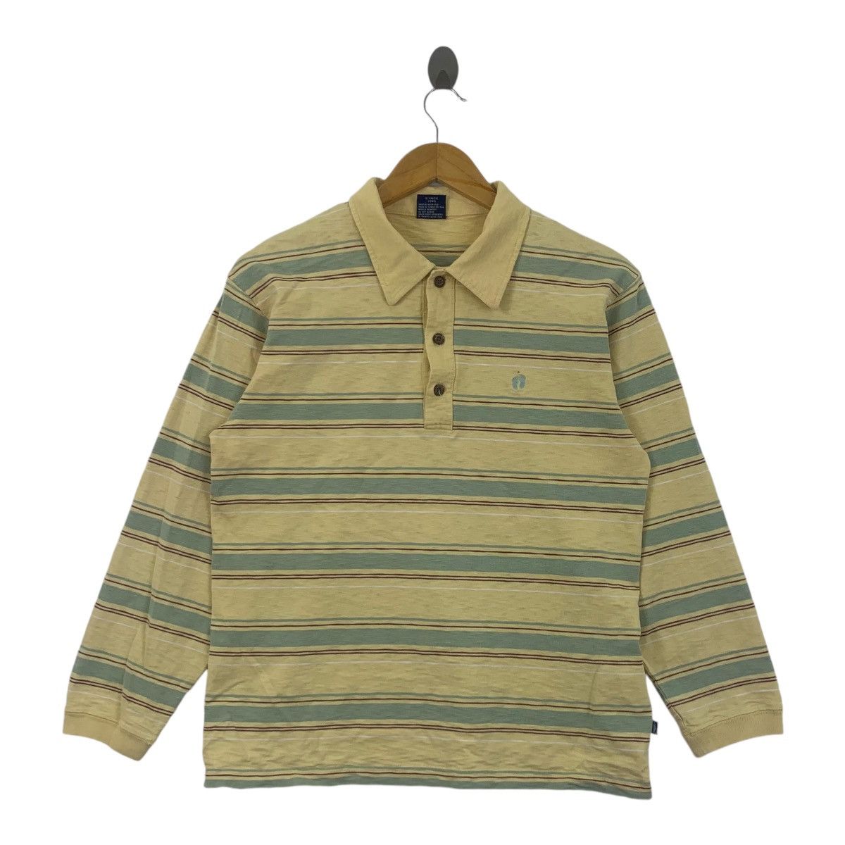 Hang Ten Vintage HANG TEN HAWAII Surf Foot Logo Striped Polo Size US M / EU 48-50 / 2 - 1 Thumbnail