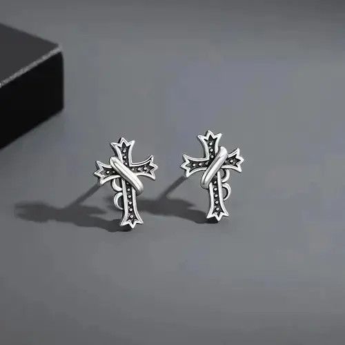 Japanese Brand Cross Stud Earrings for Men Women,Cross Earrings Size ONE SIZE - 1 Thumbnail
