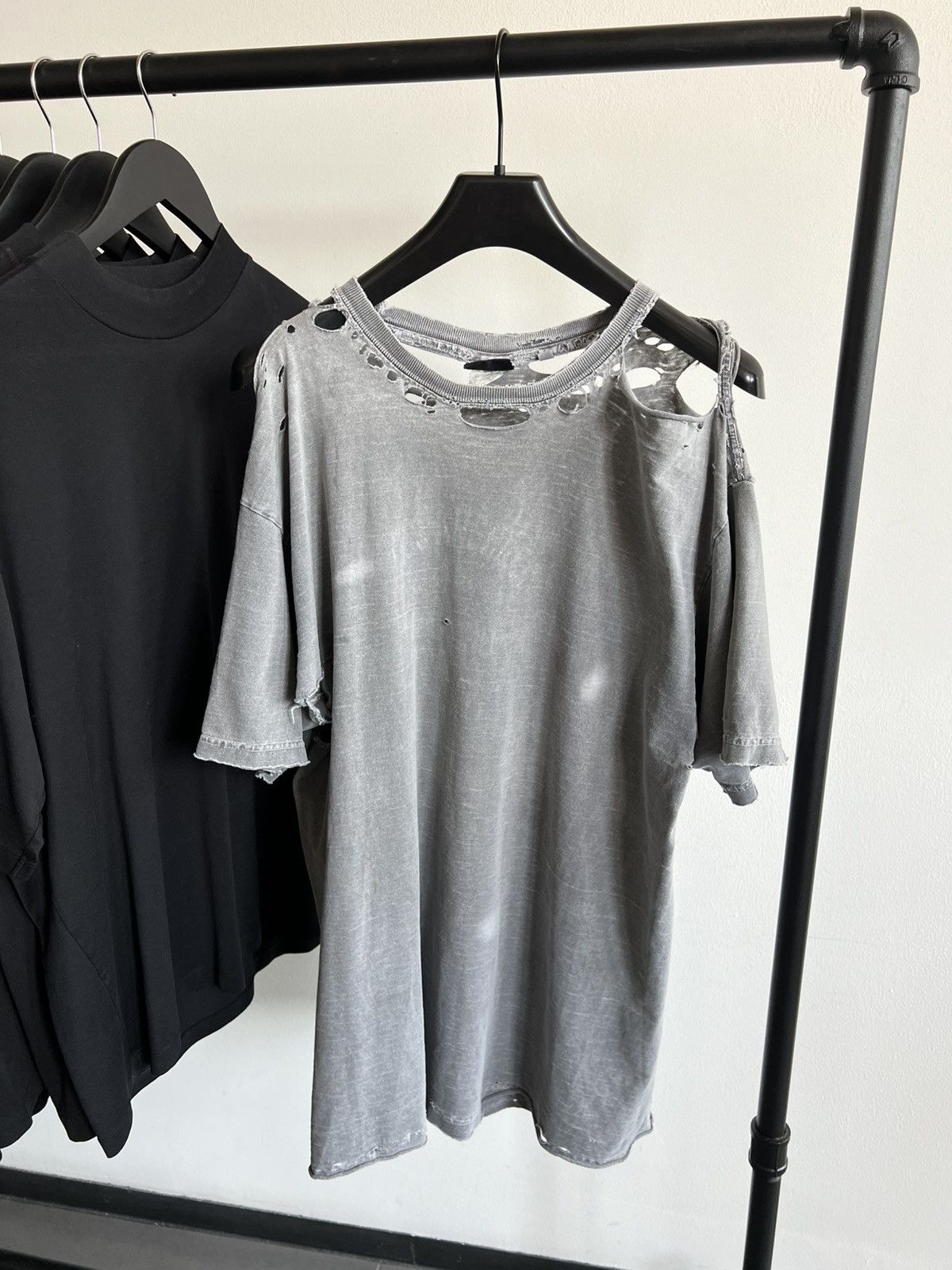 Vintage Thrashed Destroyed Slate Grey Tee