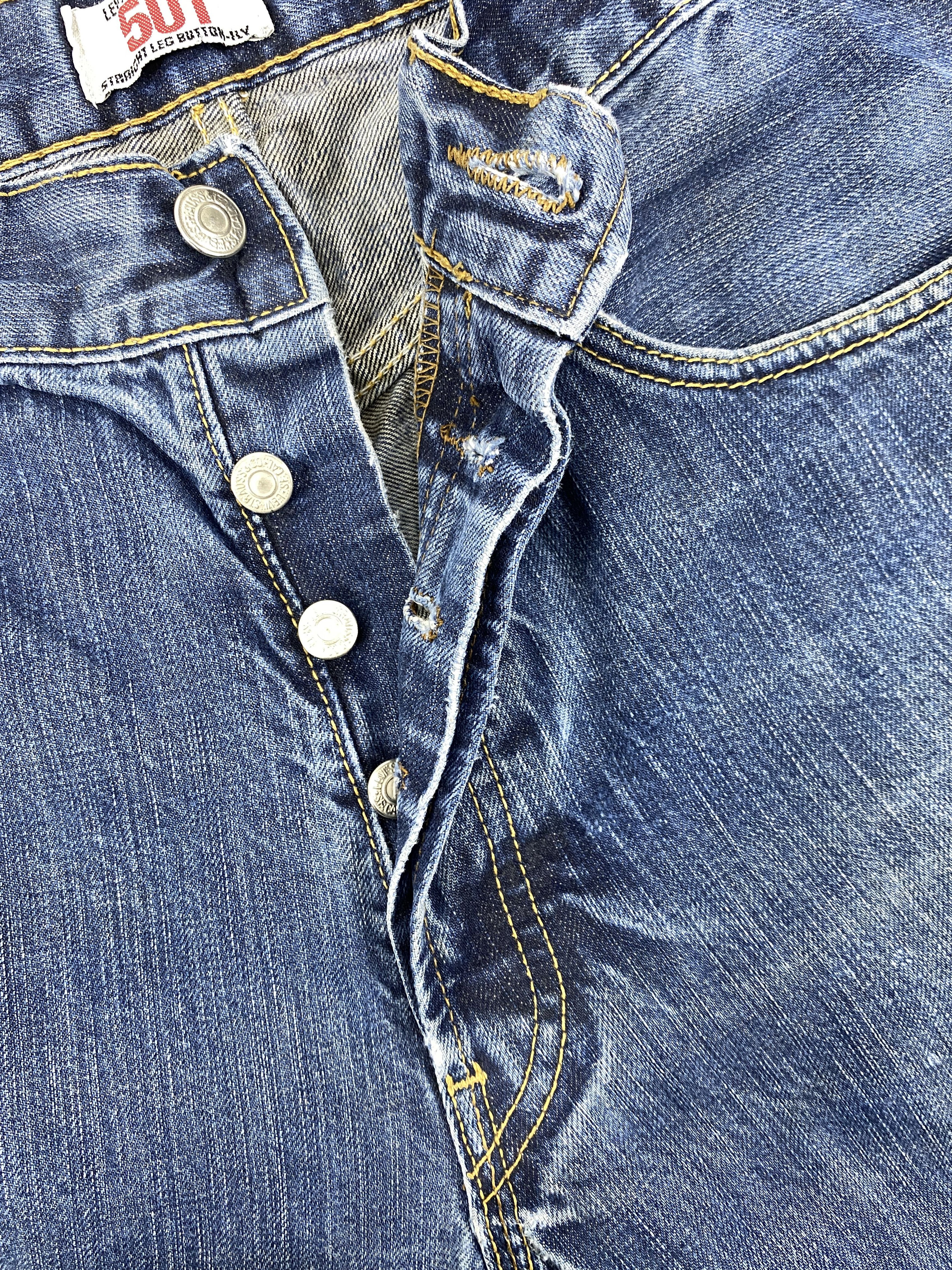 Levi's 90's Blue Vintage Levi's 501 USA Jeans 35x29.5 Denim -JN1590 Size US 33 - 6 Thumbnail