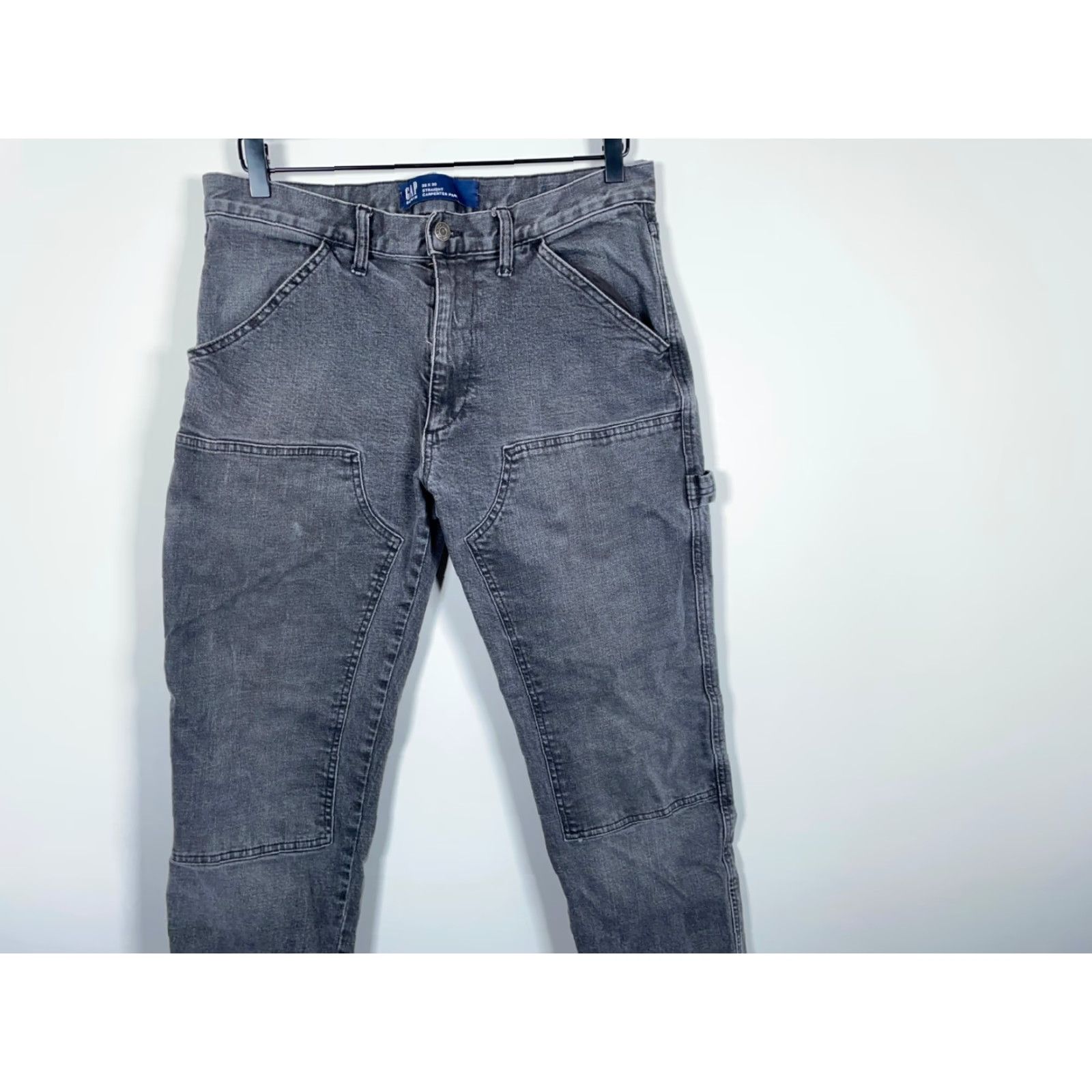 Gap Gap Jeans Men 32x28 Black Denim Straight Leg 5-Pocket Carpenter Workwear jeans Vietnam? Size US 32 / EU 48 - 4 Thumbnail
