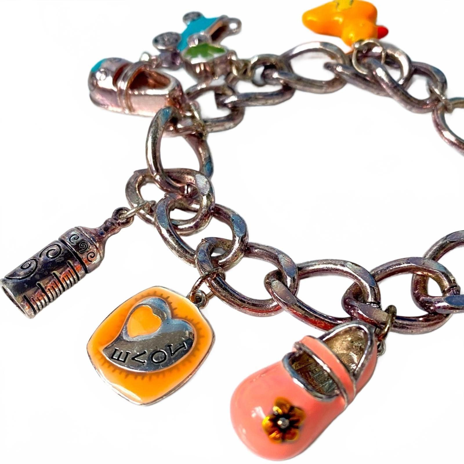 Brighton Vintage Brighton Charm Bracelet w/ Enamel Charms Size ONE SIZE - 2 Thumbnail