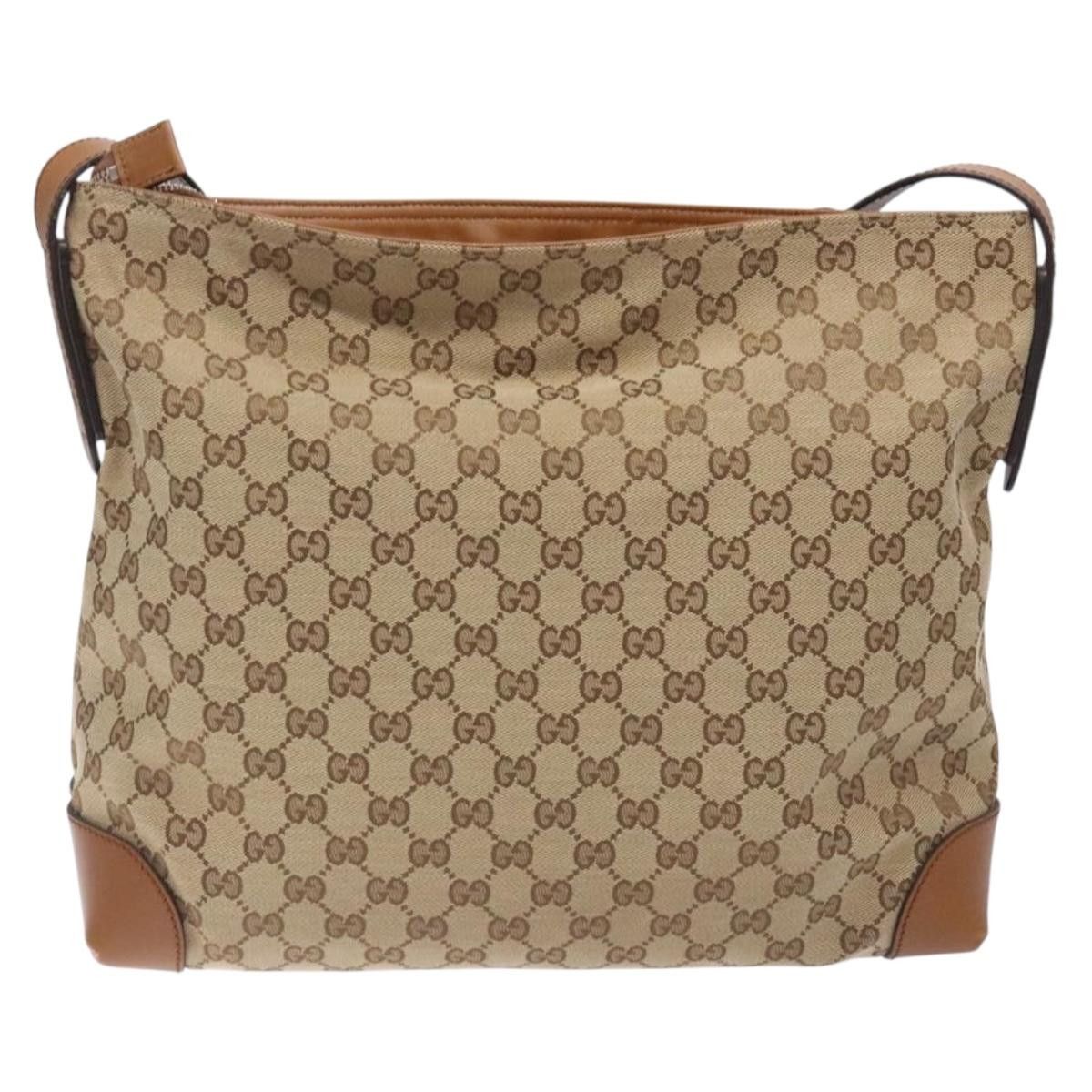 Gucci GUCCI GG Canvas Web Sherry Line Shoulder Bag Beige Silver Size ONE SIZE - 3 Thumbnail