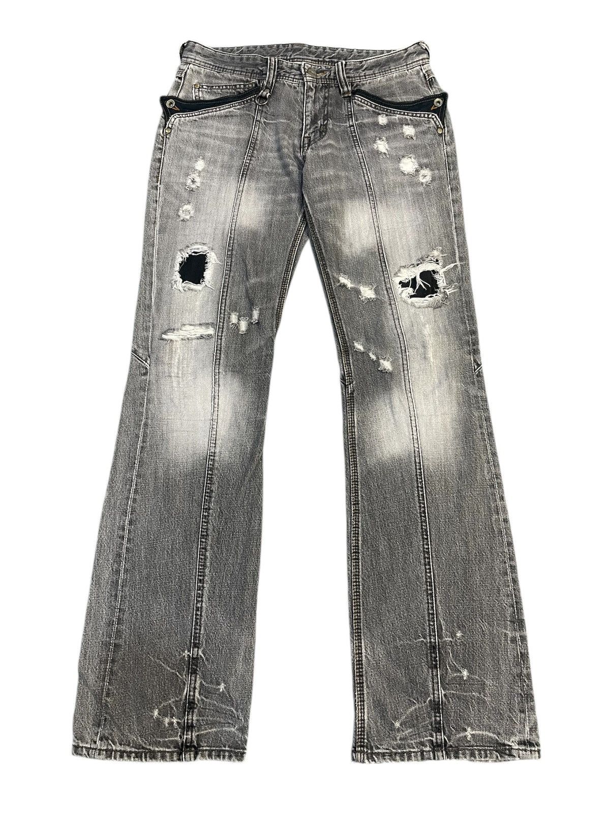 Nicole Club Vintage Hideways Nicole Thrashed & Repair Flare Jeans Size US 32 / EU 48 - 2 Thumbnail