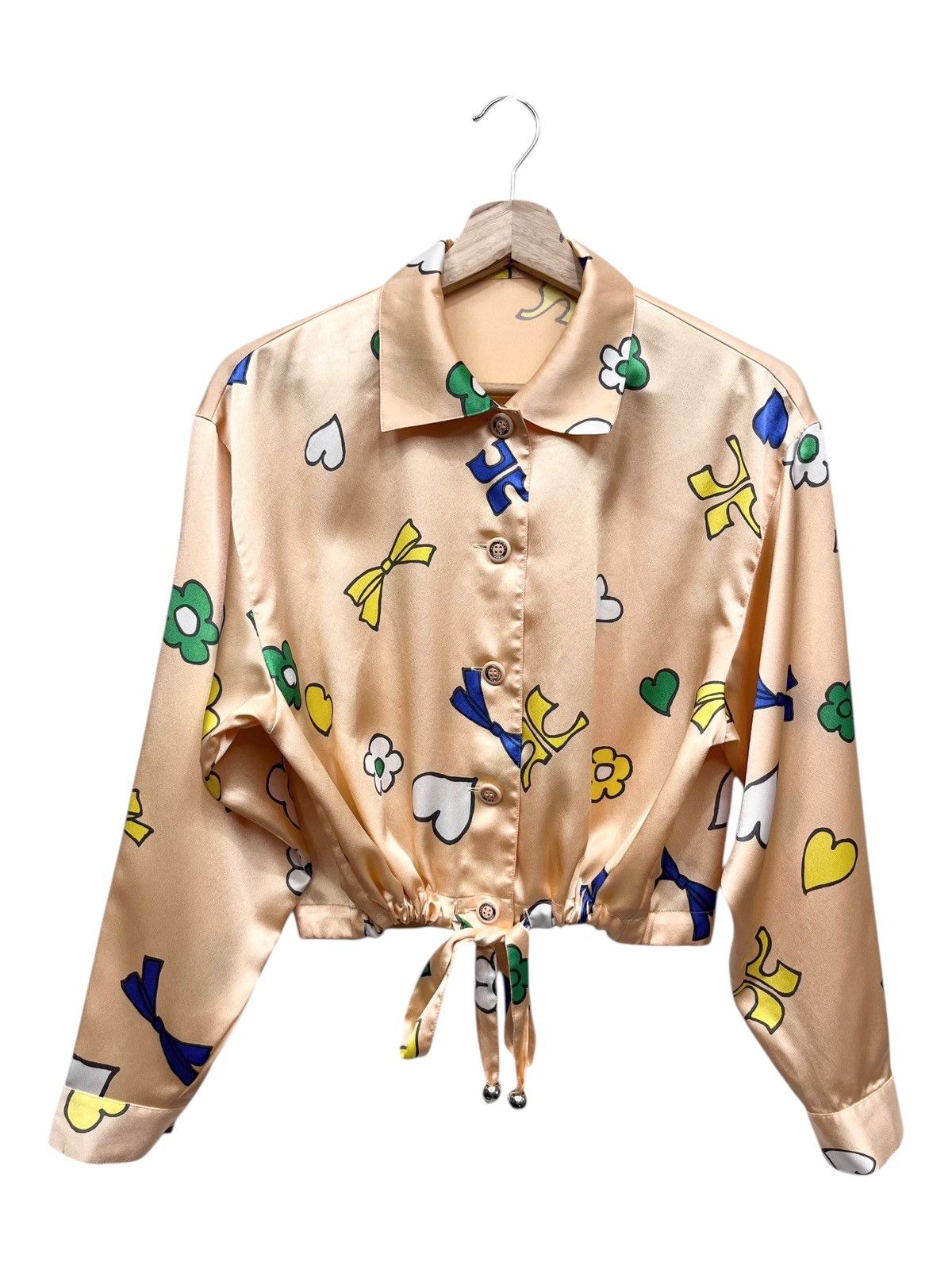 Courreges Vintage COURREGES Sweet All Over Print Cropped Blouse Size M / US 6-8 / IT 42-44 - 1 Thumbnail