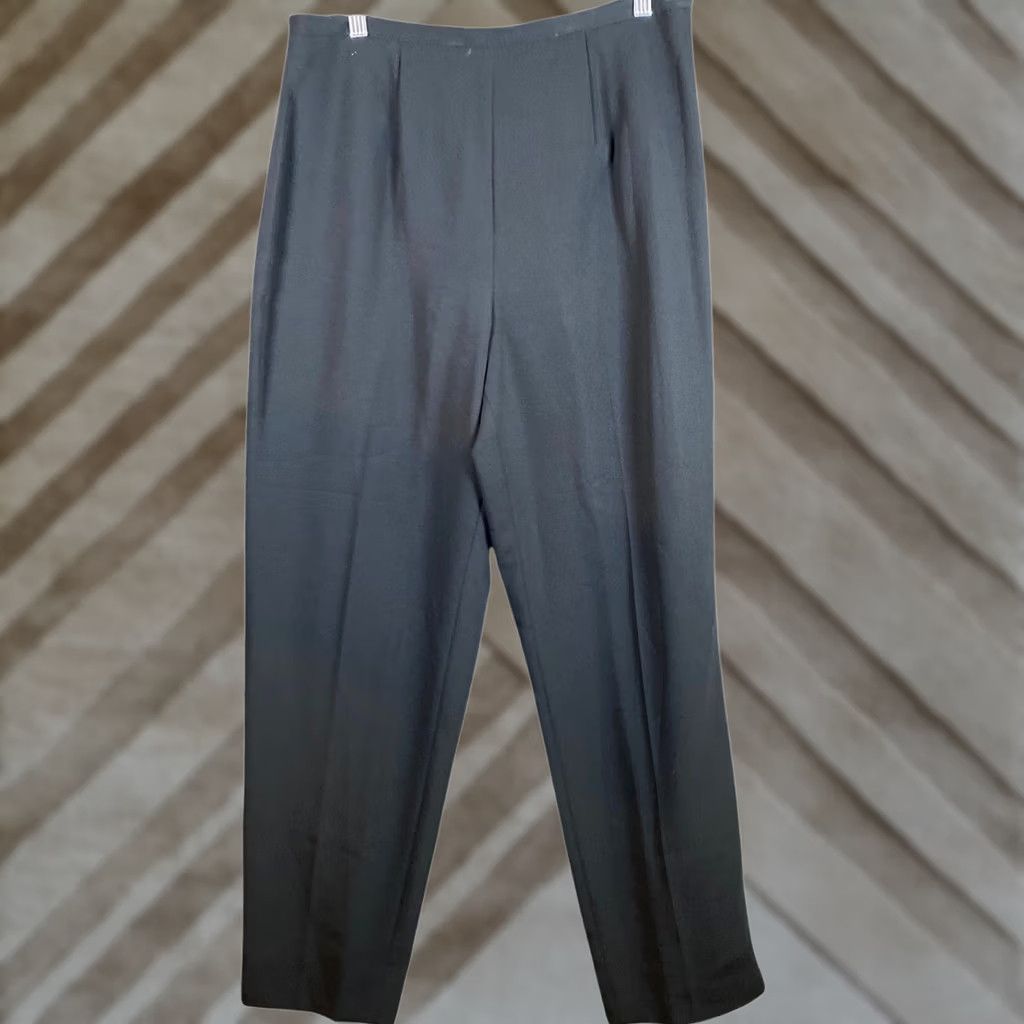 Ann Taylor Ann Taylor Women Pants Black High Rise Pleated Front Side Button Zip Stretch 14 Size 36" / US 14 / IT 50 - 1 Thumbnail