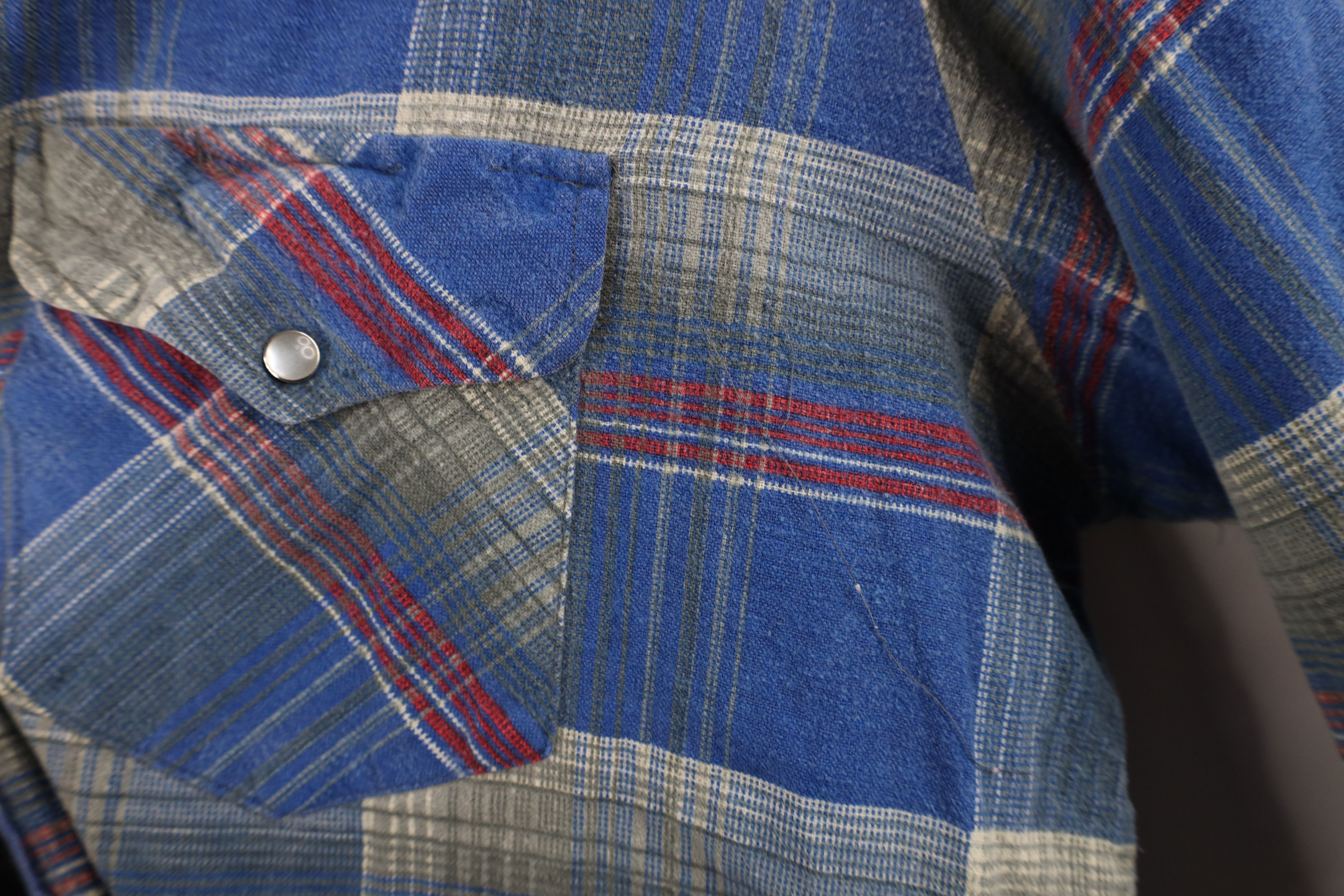 Vintage Vintage 70s Streetwear Western Flannel Snap Button Shirt Size US L / EU 52-54 / 3 - 7 Thumbnail